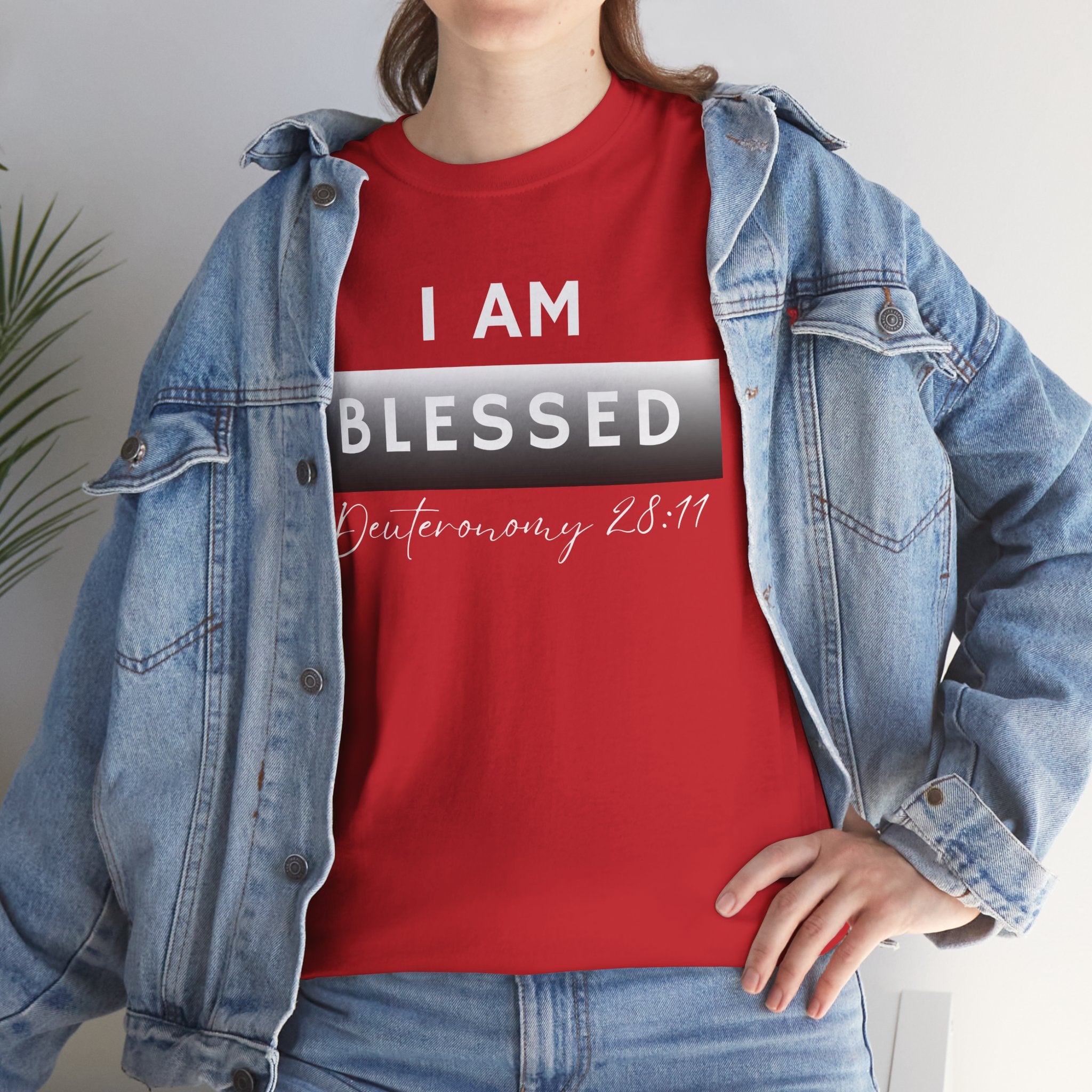 I Am Blessed Christian T-Shirt — Deuteronomy 28:11 Scripture Faith Tee (2)