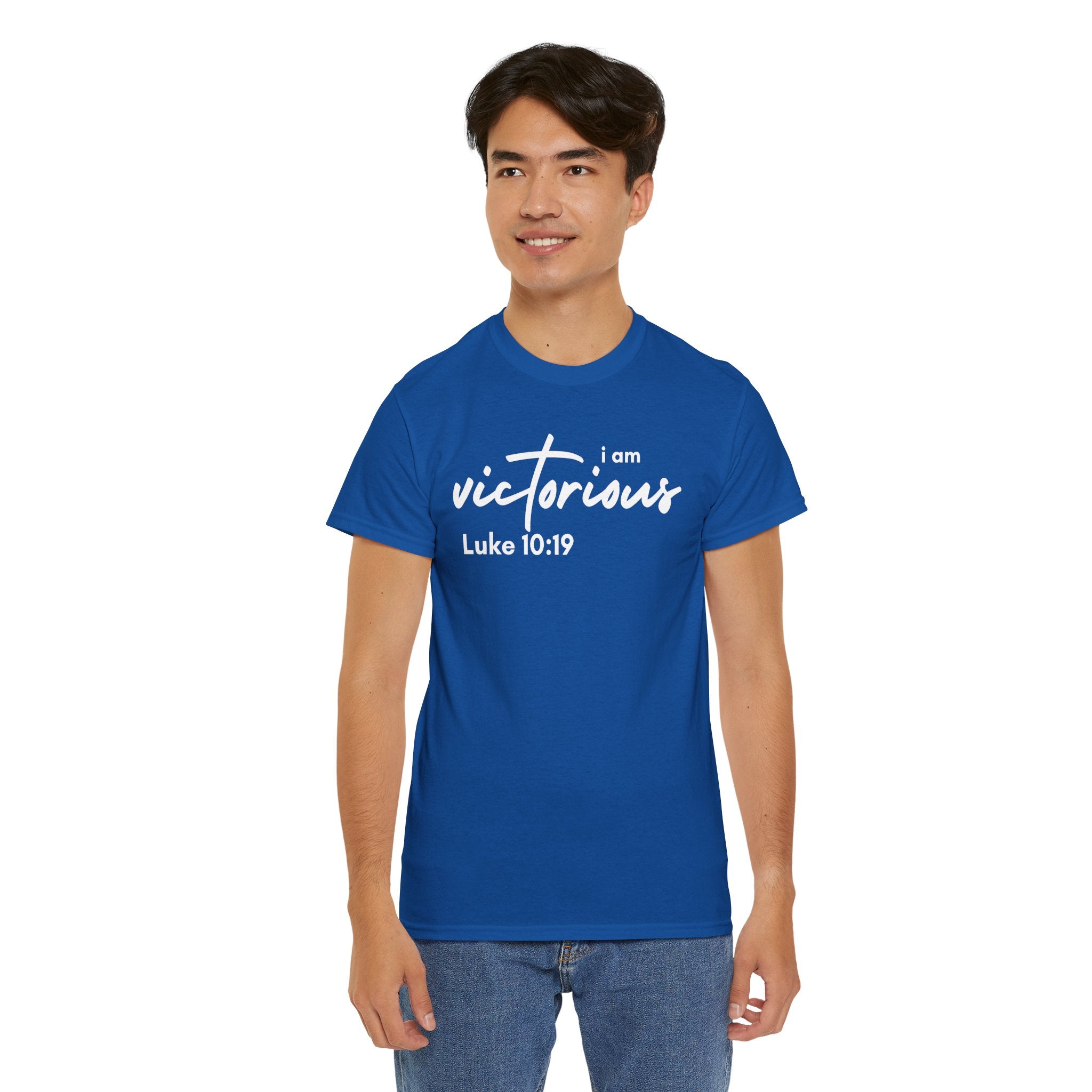 I Am Victorious Christian T-Shirt – Luke 10:19 Scripture Tee | Faith-Based Apparel