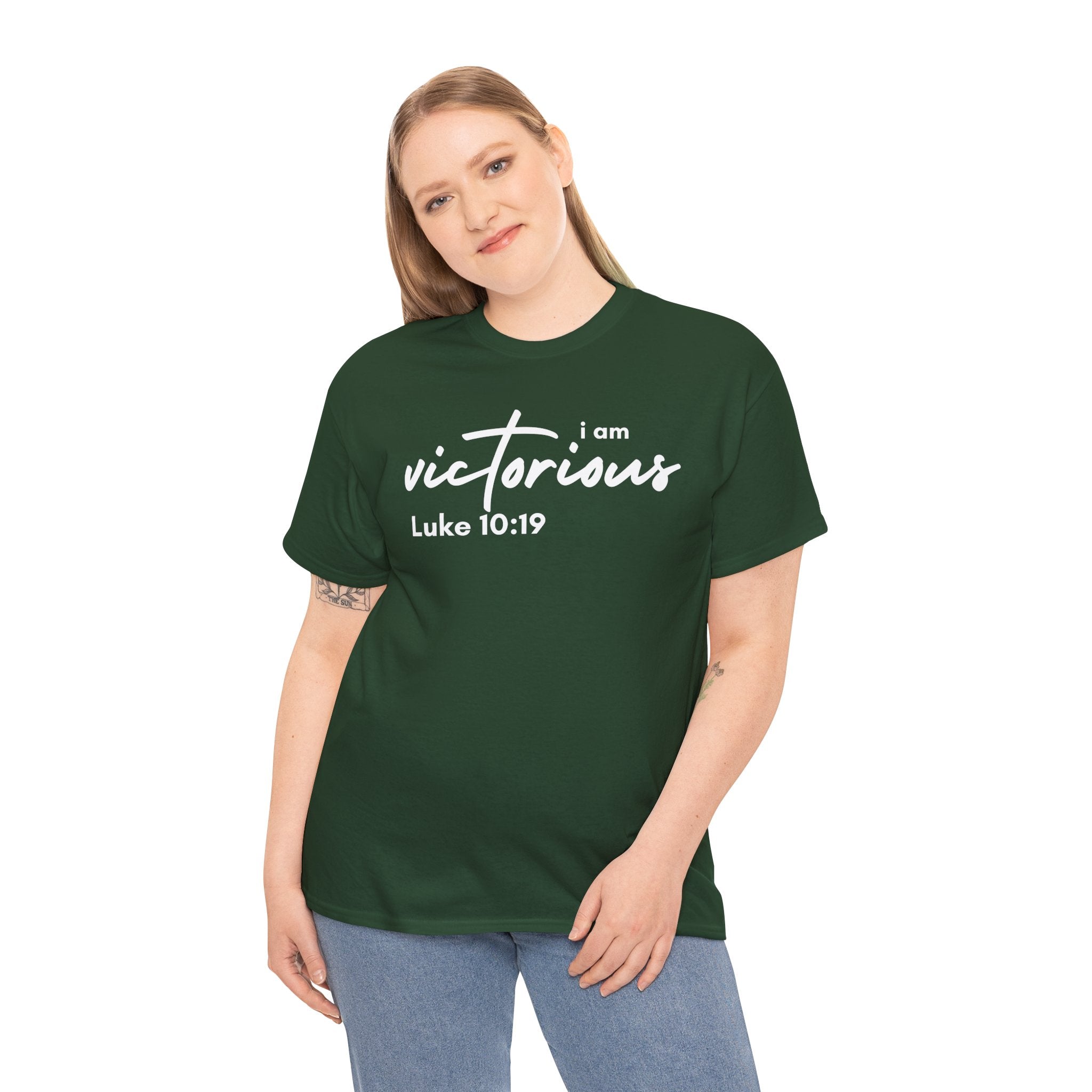 I Am Victorious Christian T-Shirt – Luke 10:19 Scripture Tee | Faith-Based Apparel