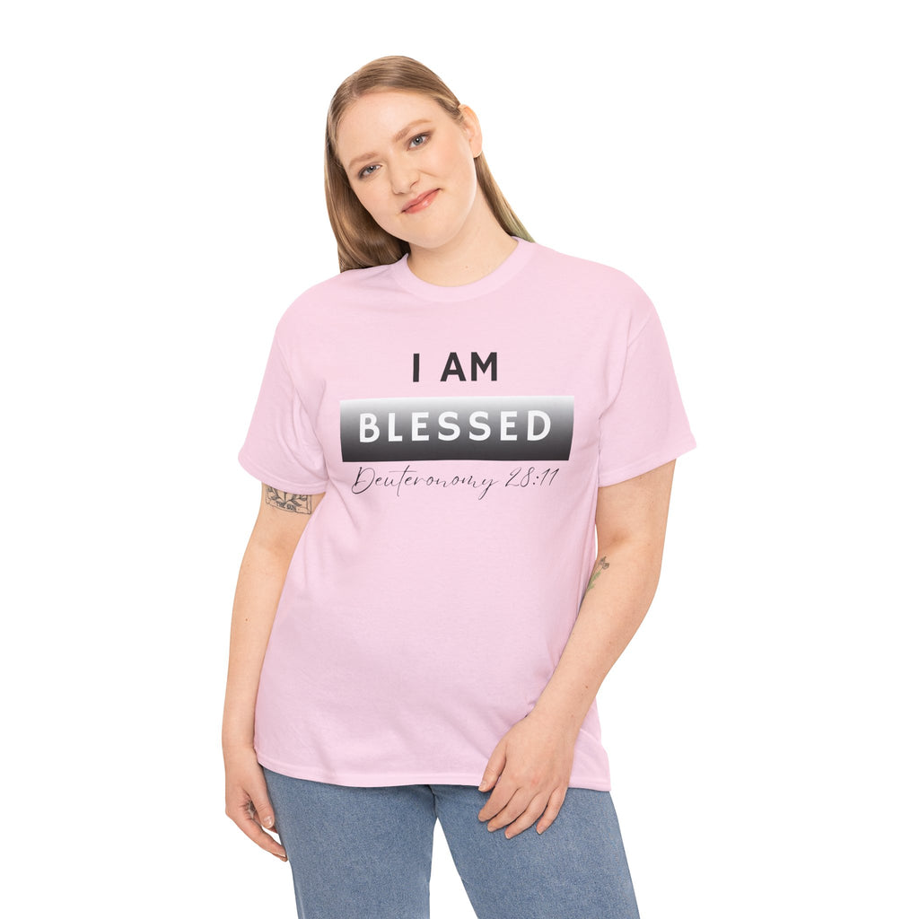 I Am Blessed Christian T-Shirt — Deuteronomy 28:11 Scripture Faith Tee