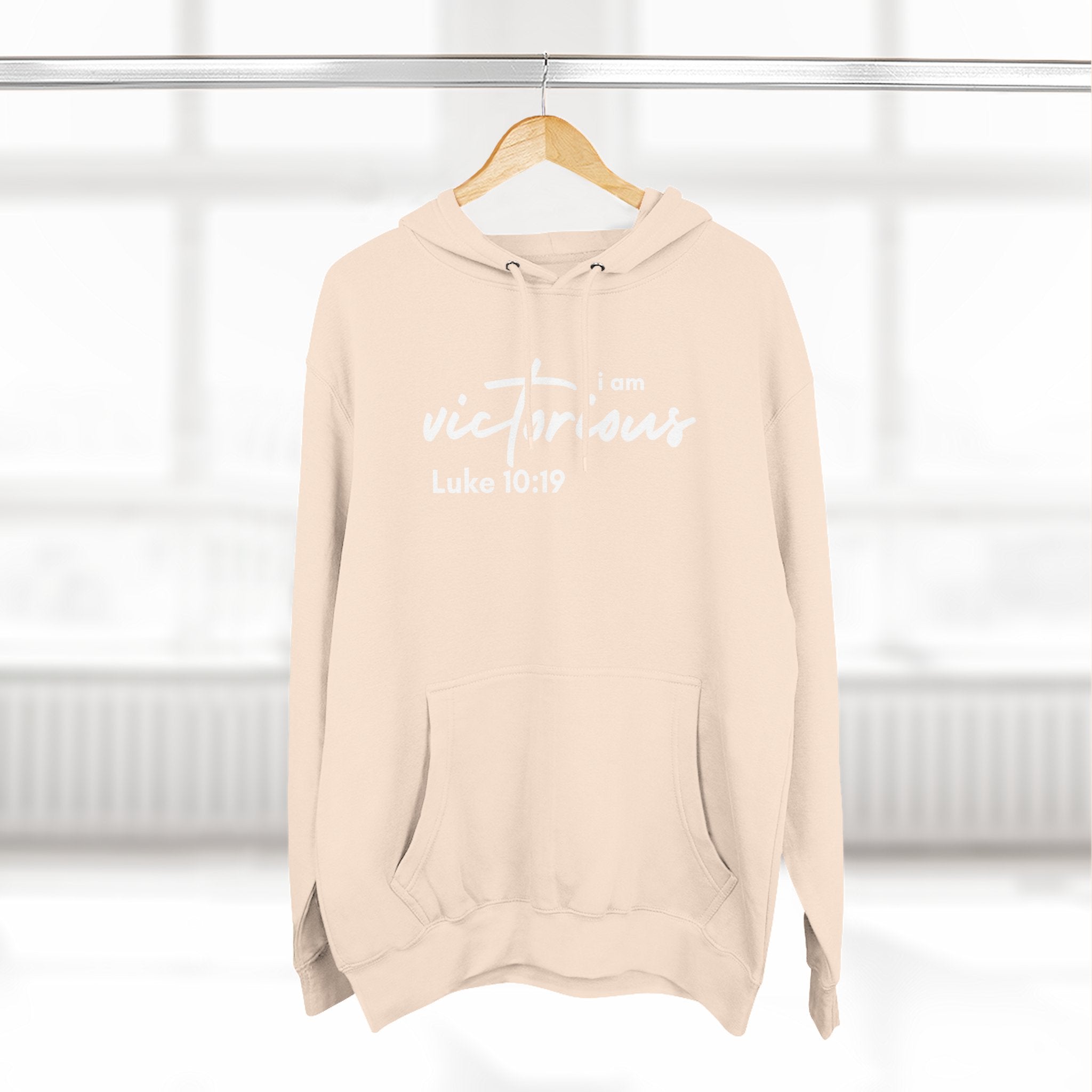 I Am Victorious Hoodie — Luke 10:19 Christian Scripture Fleece Pullover