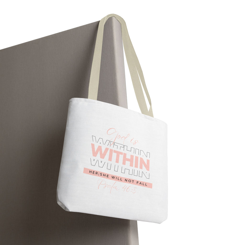 God Is Within Her Tote Bag – Psalm 46:5 Christian Scripture Tote for Women
