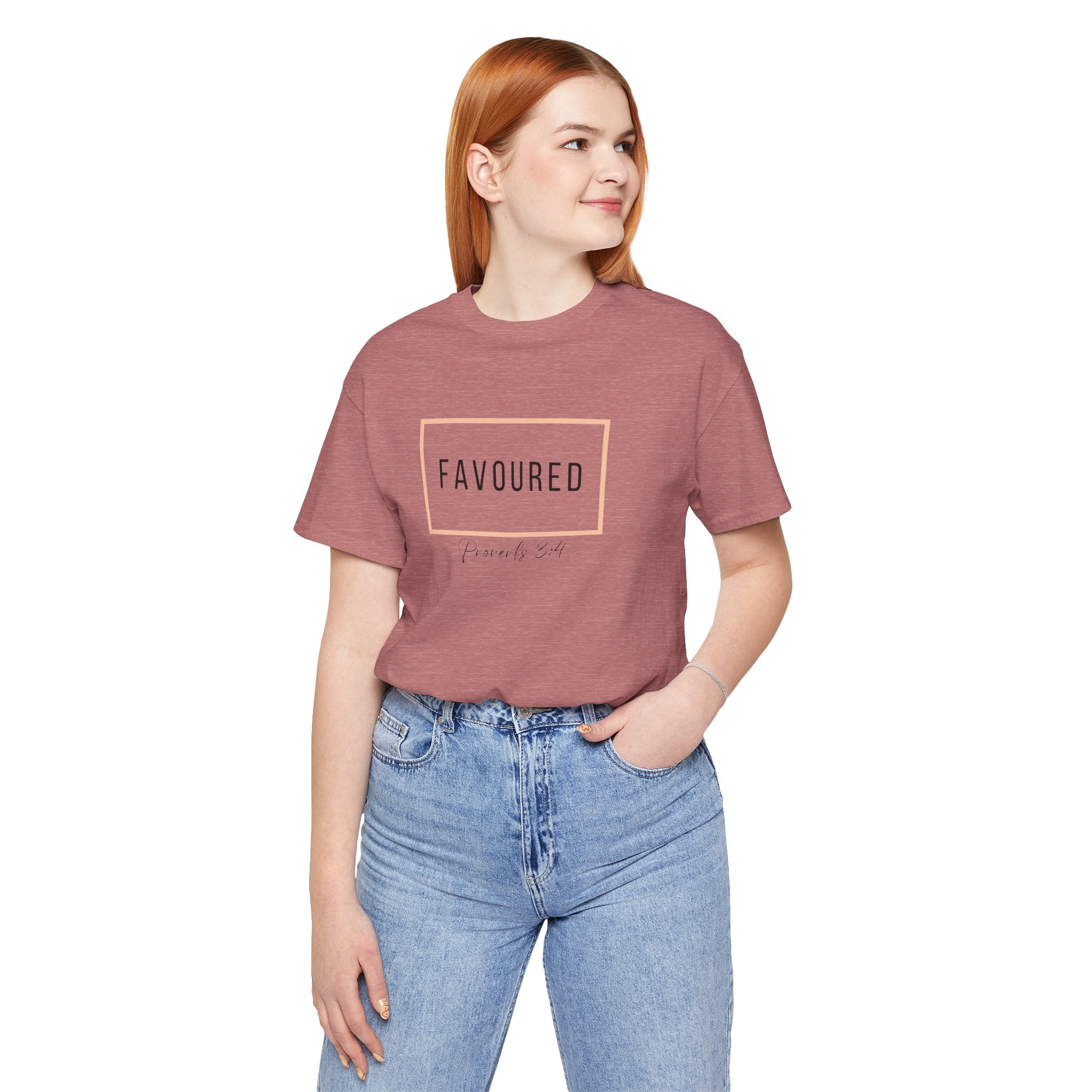 Favoured Christian T-Shirt – Proverbs 3:4 Scripture Tee | Faith-Based Unisex Shirt