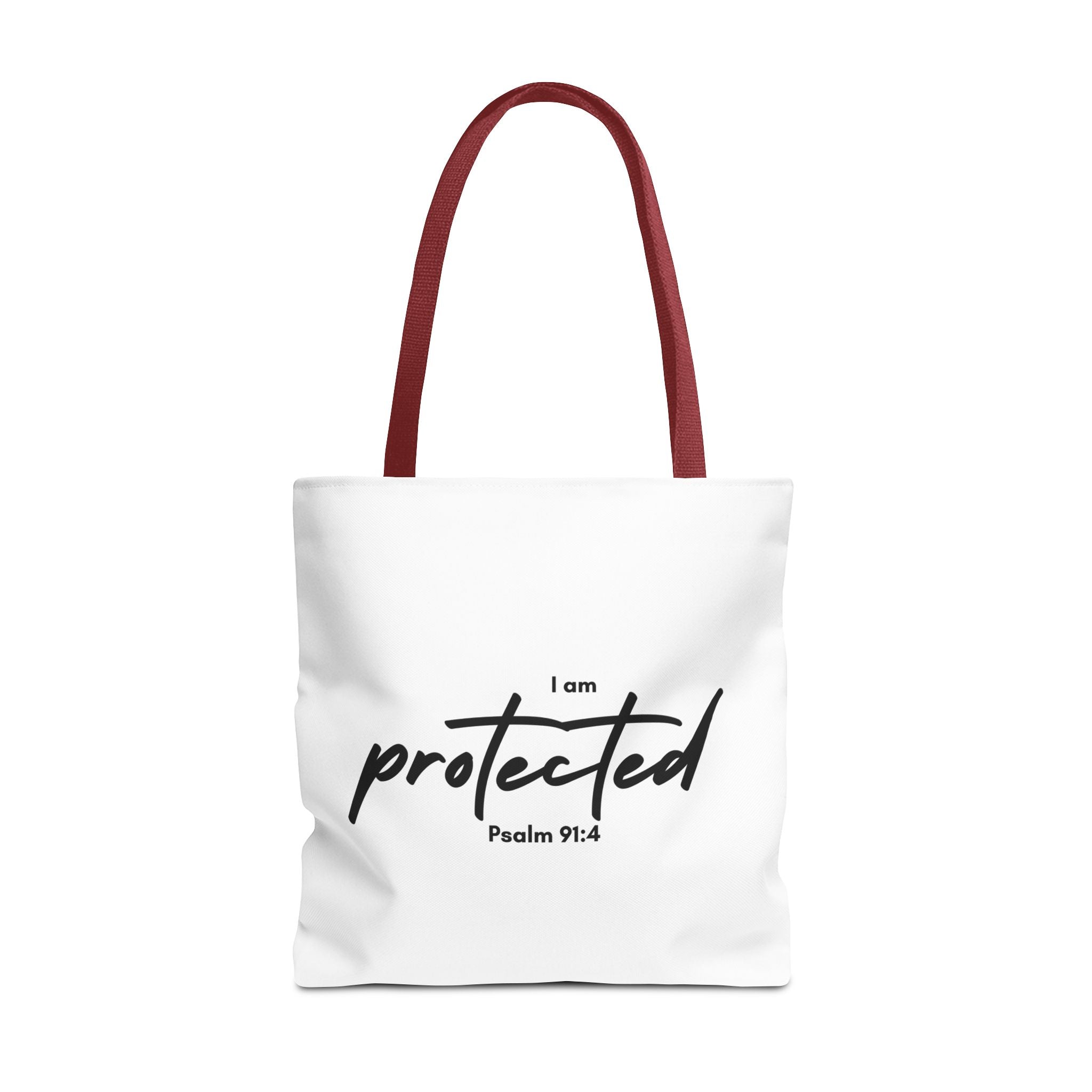 I Am Protected Tote Bag — Psalm 91:4 Christian Scripture Canvas Tote | Faith-Based Carryall