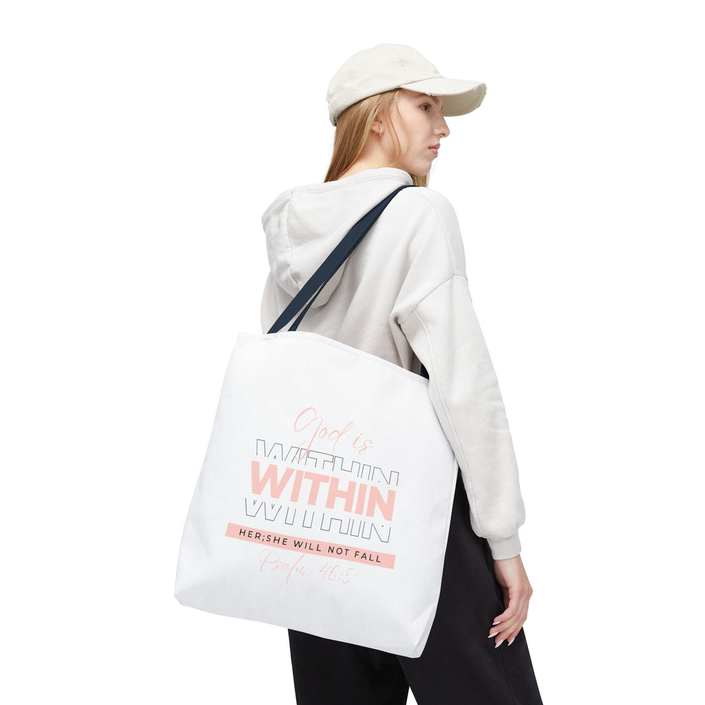 God Is Within Her Tote Bag – Psalm 46:5 Christian Scripture Tote for Women