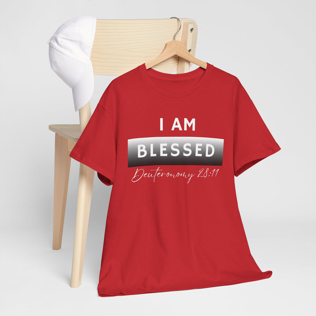 I Am Blessed Christian T-Shirt — Deuteronomy 28:11 Scripture Faith Tee (2)