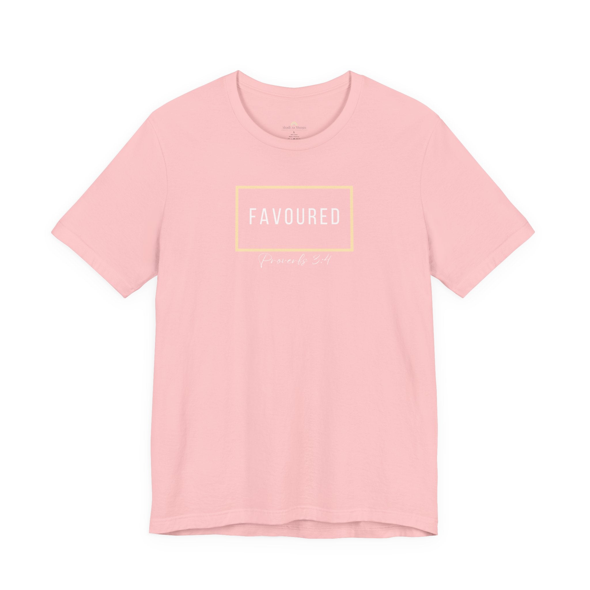 Favoured Christian T-Shirt – Proverbs 3:4 Scripture Tee | Faith-Based Unisex Shirt