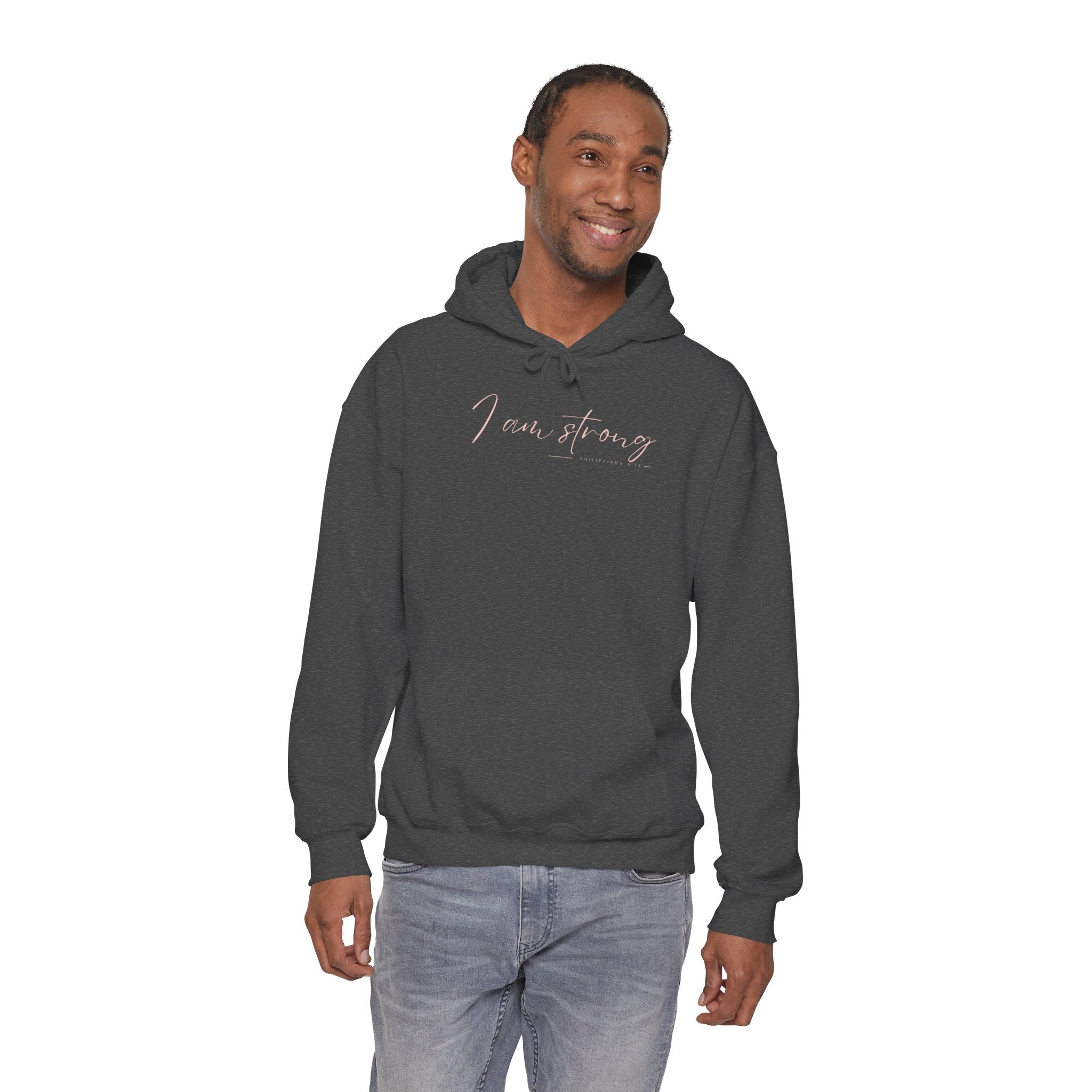 I Am Strong Hoodie – Philippians 4:13 Christian Unisex Faith Sweatshirt
