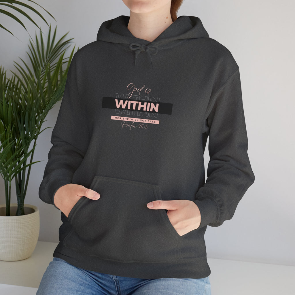 God Is Within Her Hoodie — Psalm 46:5 Christian Hoodie for Women | Inspirational Faith-Based Unisex Pullover