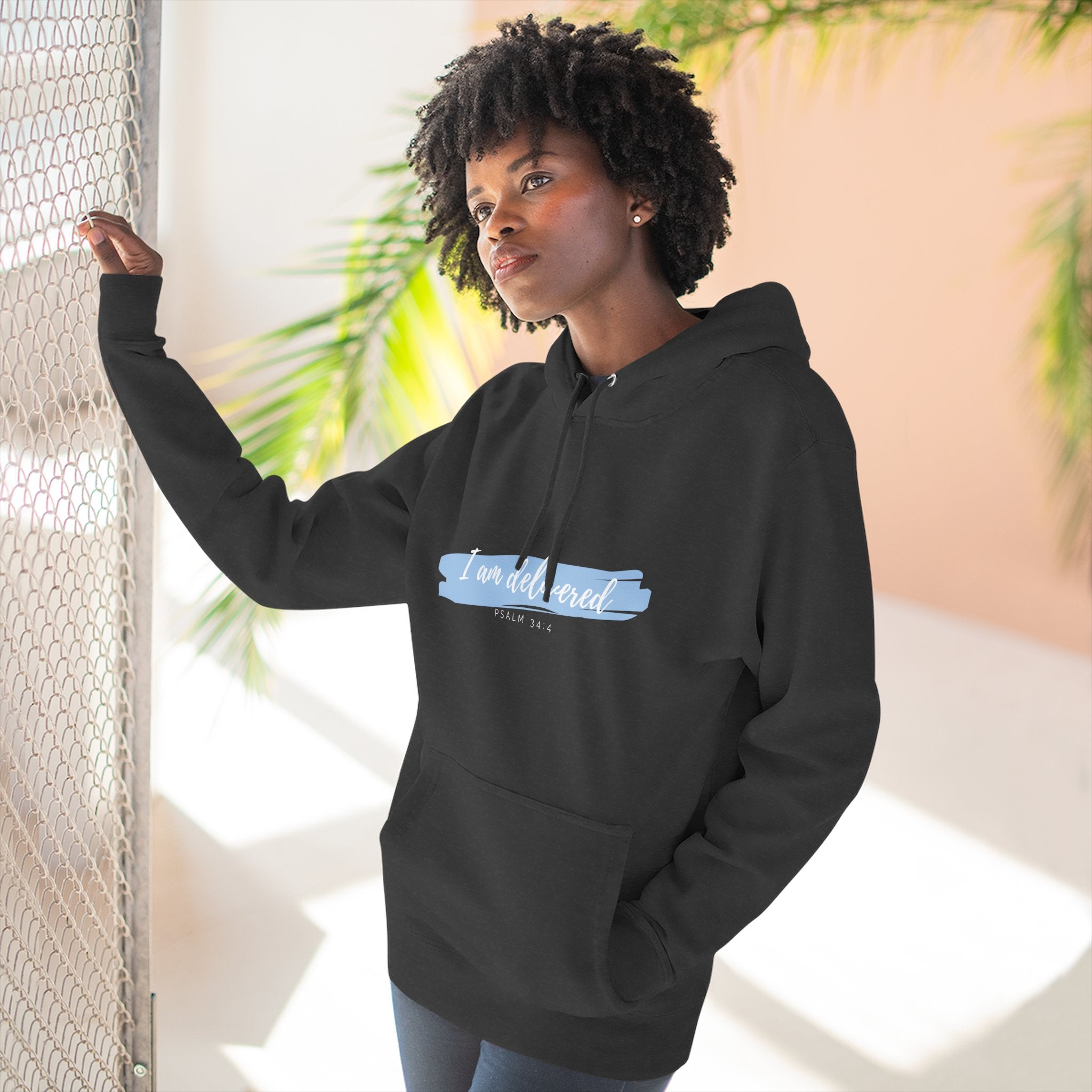 I Am Delivered Christian Hoodie — Psalm 34:4 Faith Hoodie | Inspirational Scripture Pullover | Unisex Christian Apparel