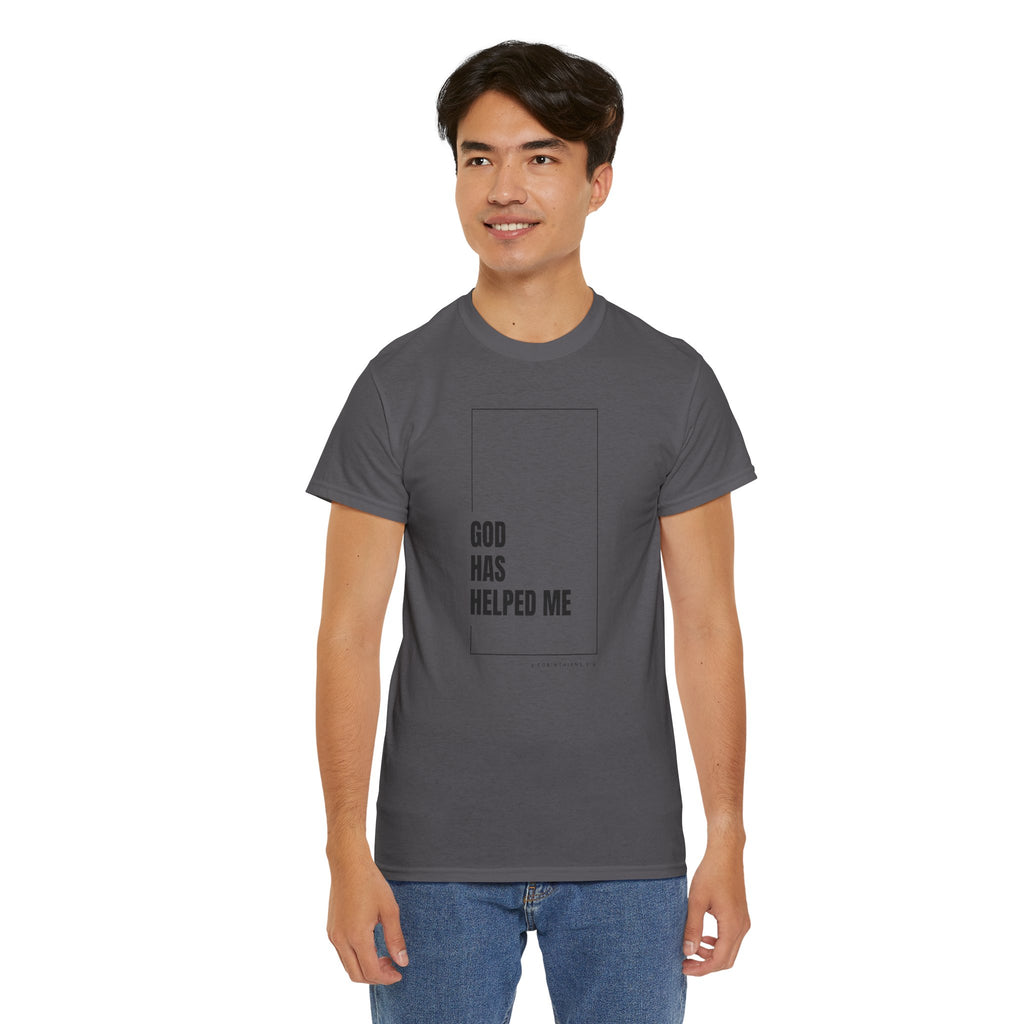 God Has Helped Me Christian T-Shirt – 2 Corinthians 6:2 Faith Tee | Unisex Heavy Cotton Shirt