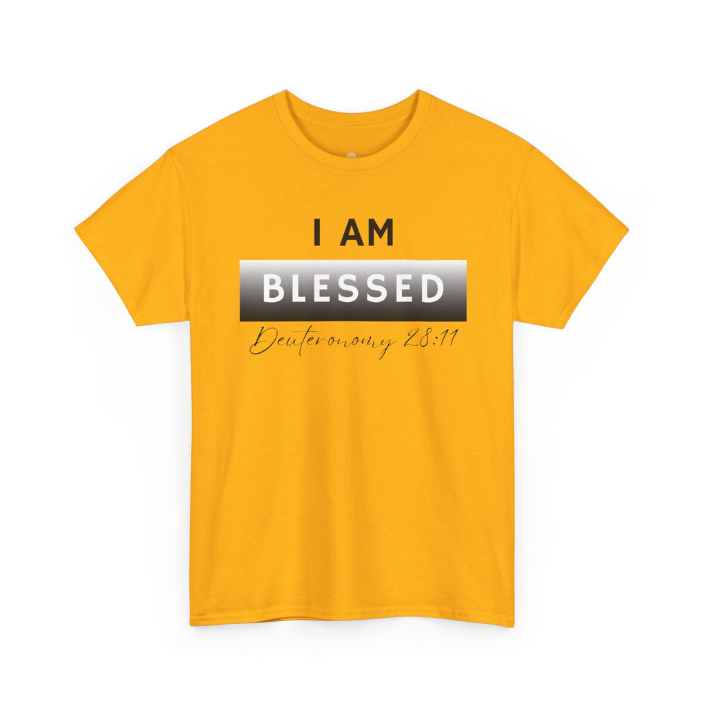 I Am Blessed Christian T-Shirt — Deuteronomy 28:11 Scripture Faith Tee