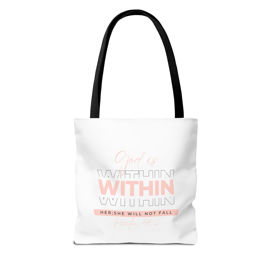 God Is Within Her Tote Bag – Psalm 46:5 Christian Scripture Tote for Women