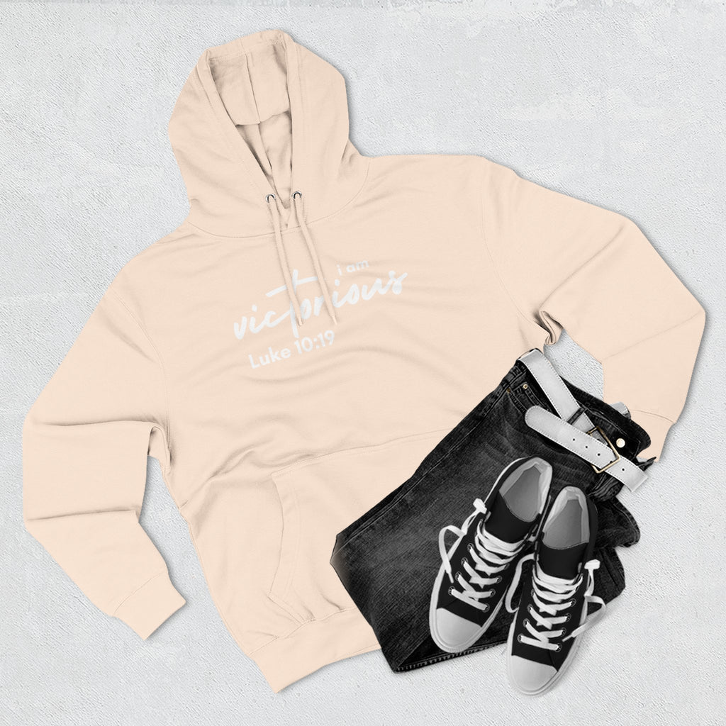 I Am Victorious Hoodie — Luke 10:19 Christian Scripture Fleece Pullover