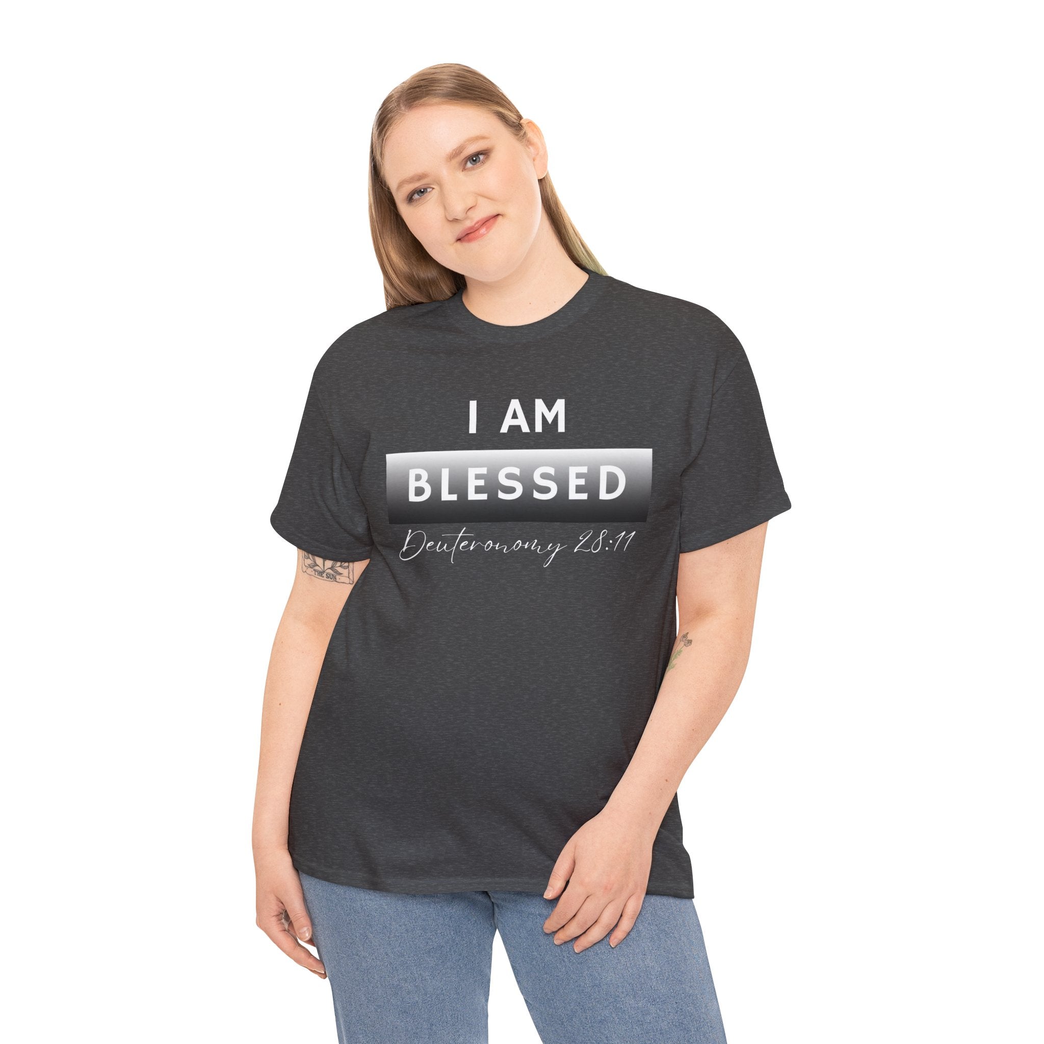 I Am Blessed Christian T-Shirt — Deuteronomy 28:11 Scripture Faith Tee (2)
