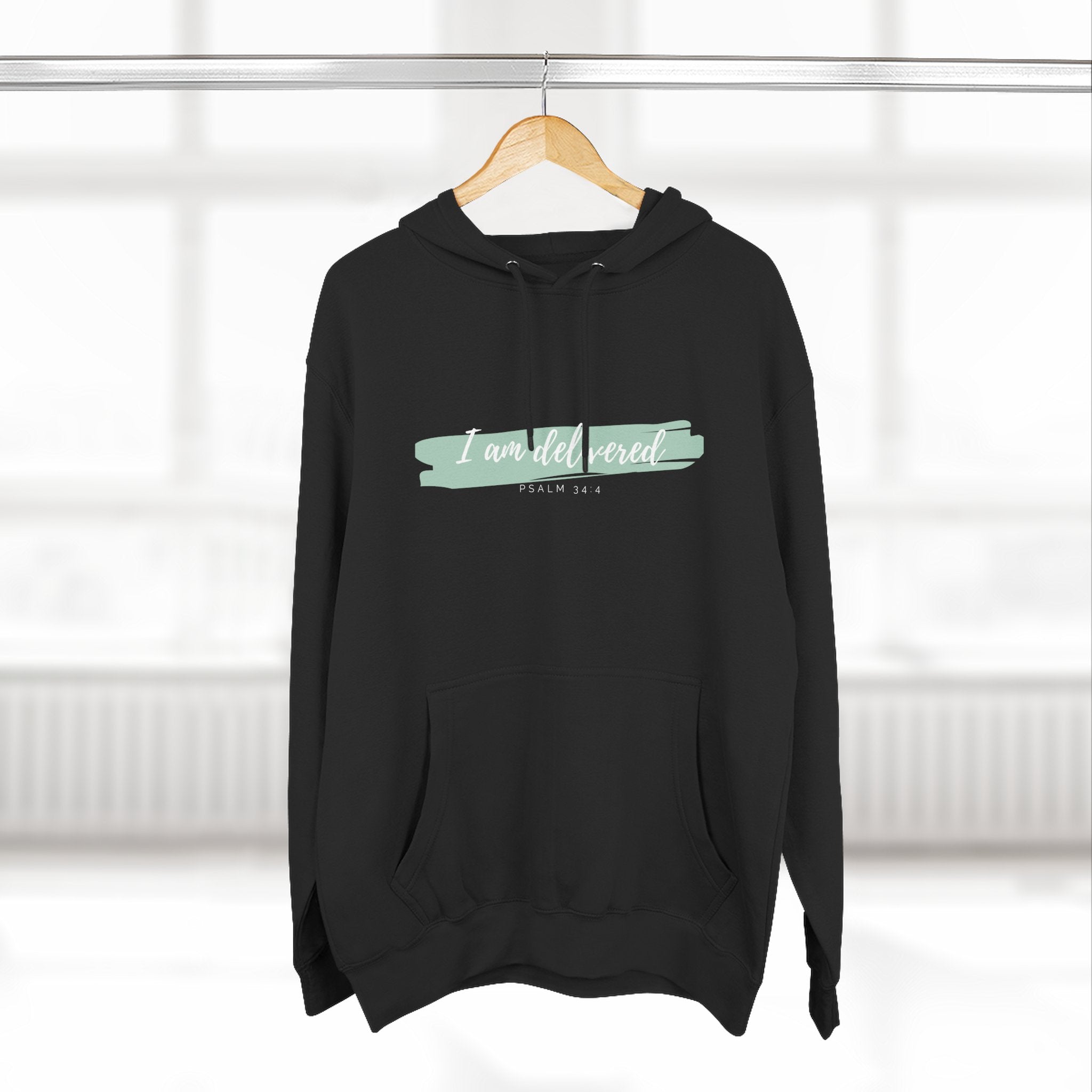 I Am Delivered Christian Hoodie — Psalm 34:4 Faith Hoodie | Inspirational Scripture Pullover | Unisex Christian Apparel