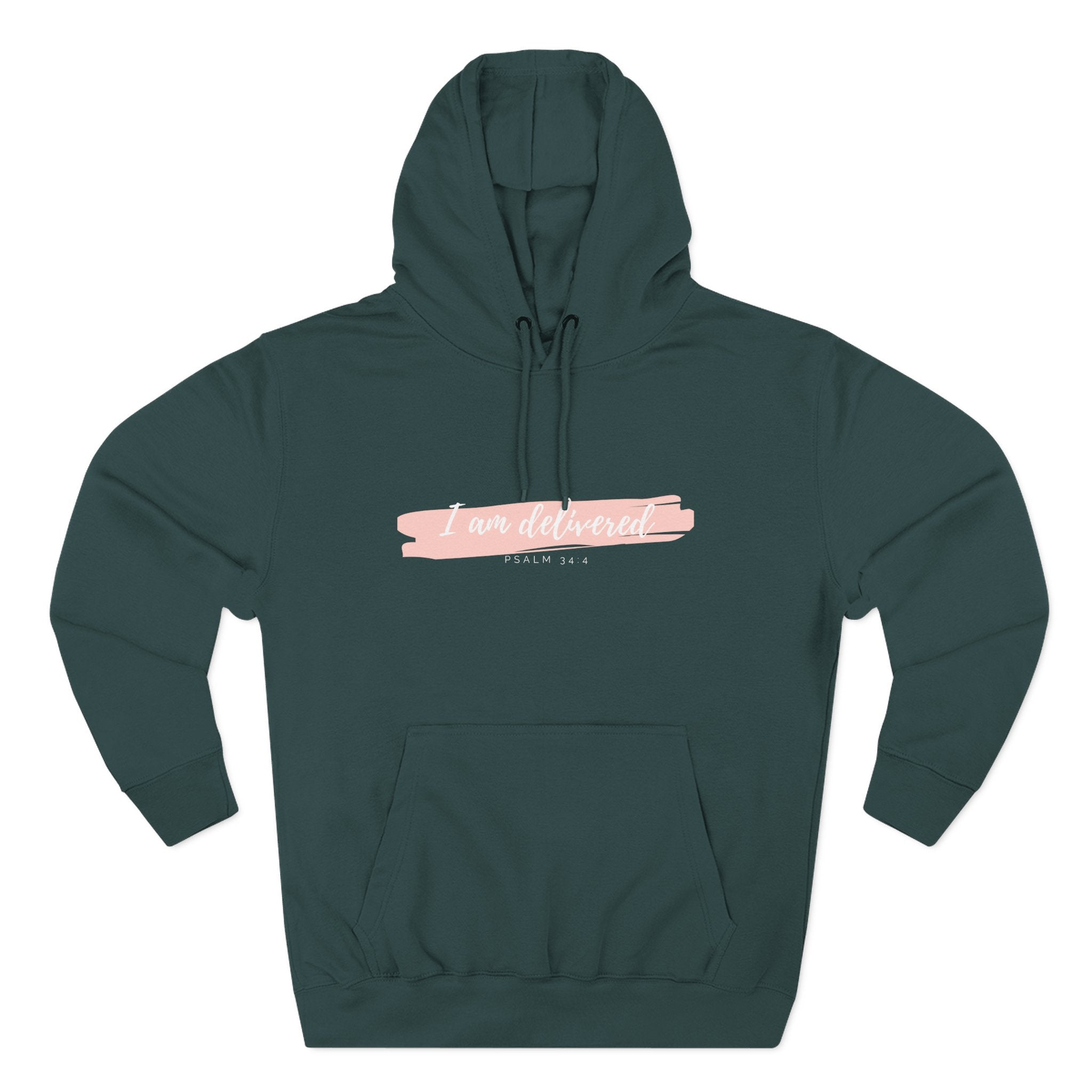 I Am Delivered Christian Hoodie — Psalm 34:4 Faith Hoodie | Inspirational Scripture Pullover | Unisex Christian Apparel
