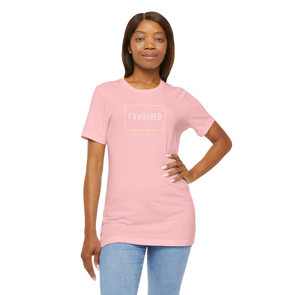 Favoured Christian T-Shirt – Proverbs 3:4 Scripture Tee | Faith-Based Unisex Shirt
