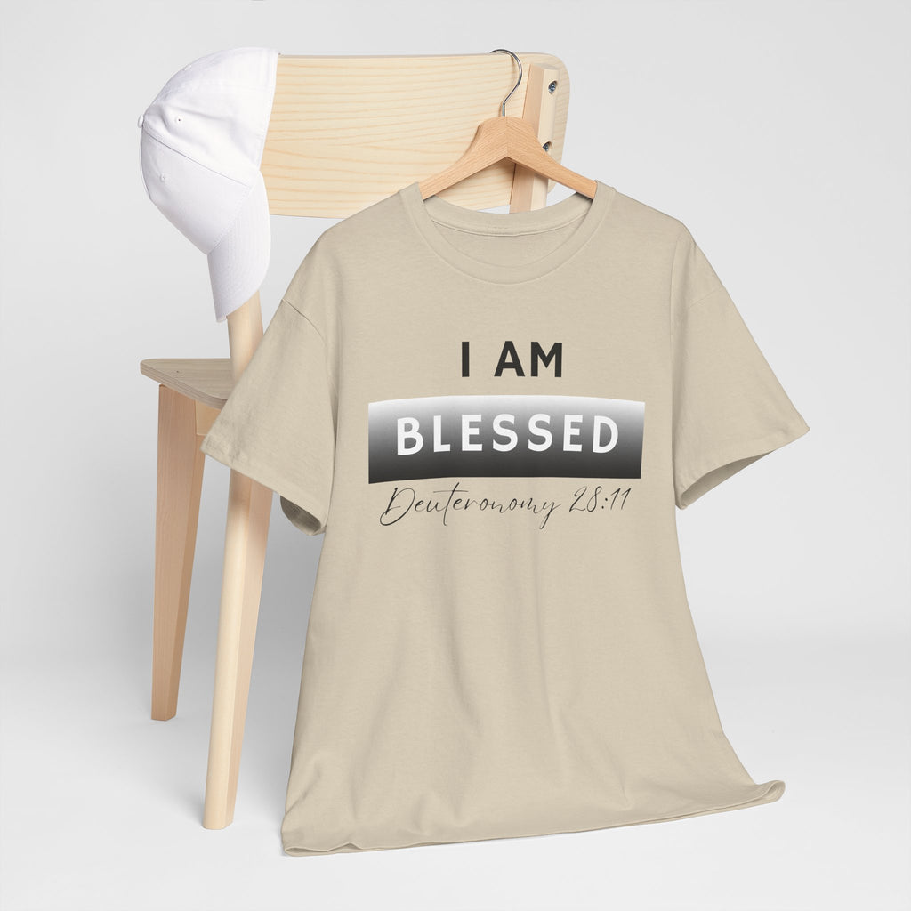 I Am Blessed Christian T-Shirt — Deuteronomy 28:11 Scripture Faith Tee