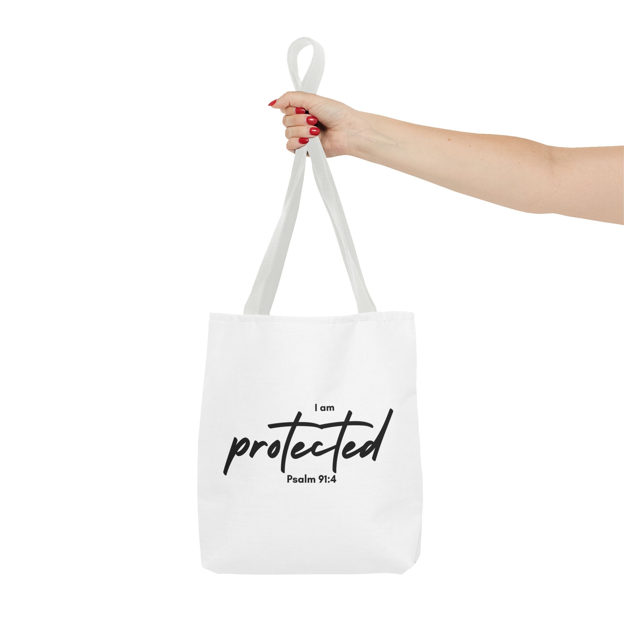 I Am Protected Tote Bag — Psalm 91:4 Christian Scripture Canvas Tote | Faith-Based Carryall