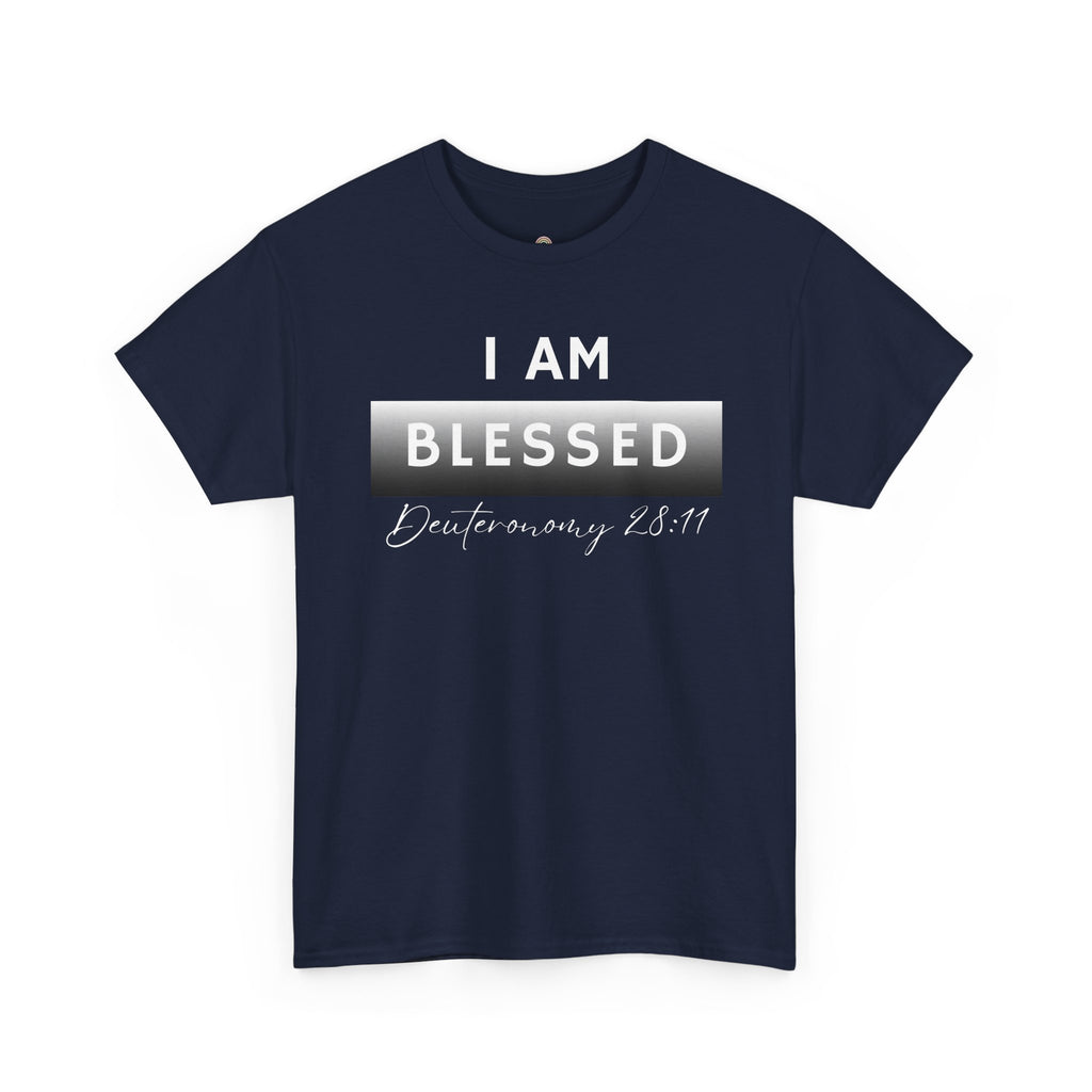 I Am Blessed Christian T-Shirt — Deuteronomy 28:11 Scripture Faith Tee (2)