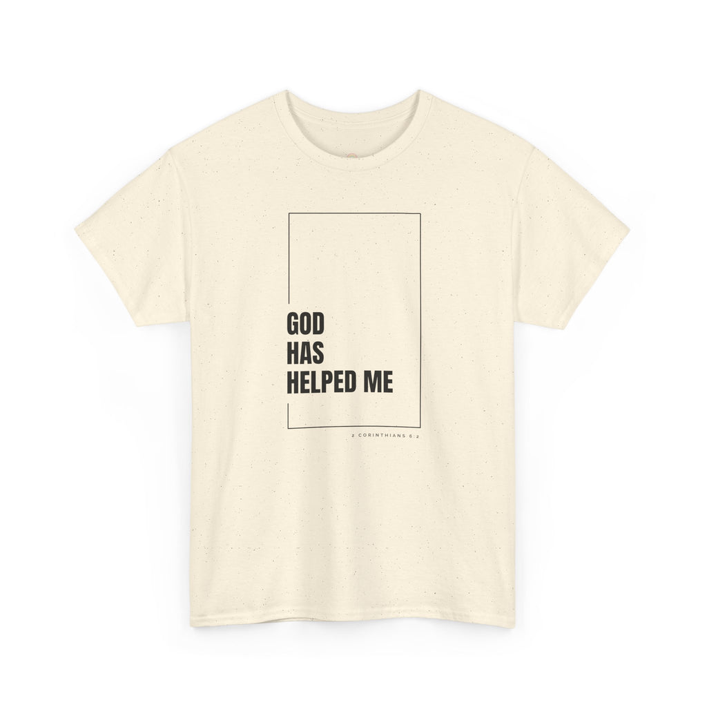 God Has Helped Me Christian T-Shirt – 2 Corinthians 6:2 Faith Tee | Unisex Heavy Cotton Shirt