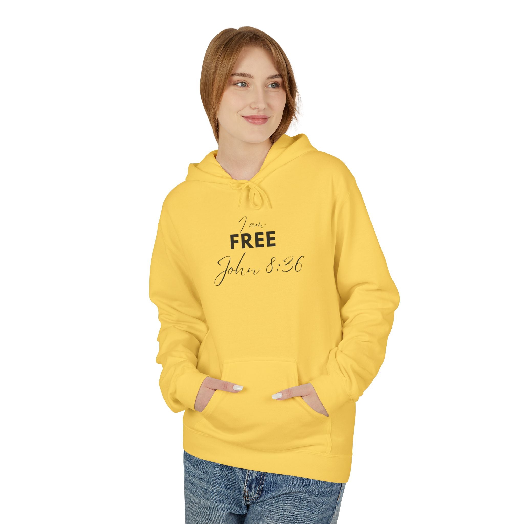 I Am Free Hoodie – John 8:36 Christian Scripture Hoodie | Faith-Based Inspirational Pullover