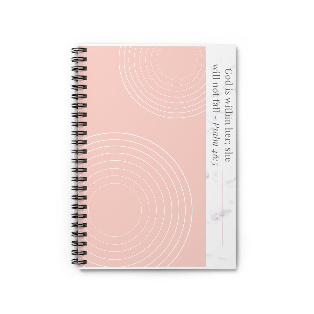 God Is Within Her Spiral Notebook — Psalm 46:5 Christian Journal for Women | Faith Prayer & Bible Study Notebook