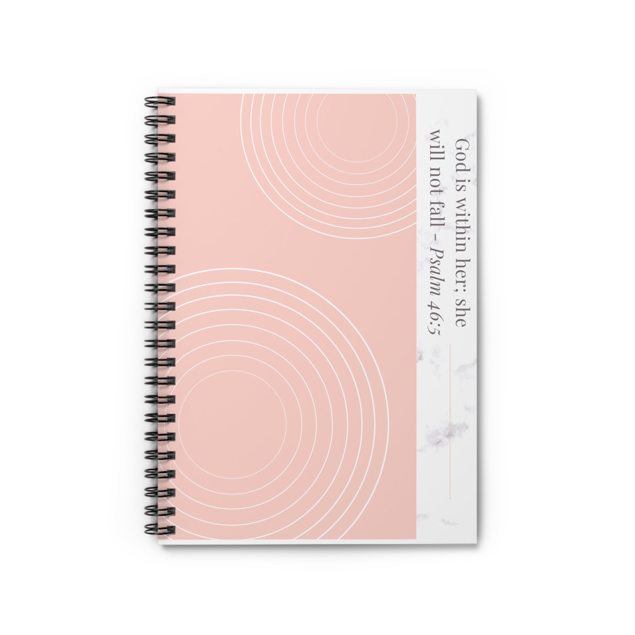 God Is Within Her Spiral Notebook — Psalm 46:5 Christian Journal for Women | Faith Prayer & Bible Study Notebook