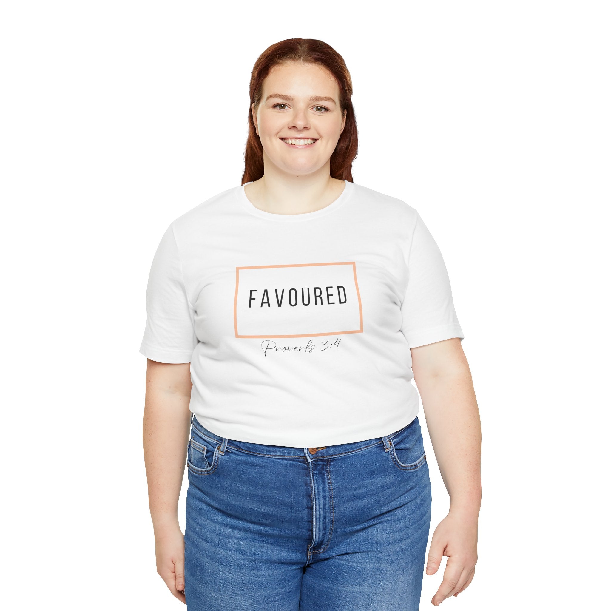 Favoured Christian T-Shirt – Proverbs 3:4 Scripture Tee | Faith-Based Unisex Shirt