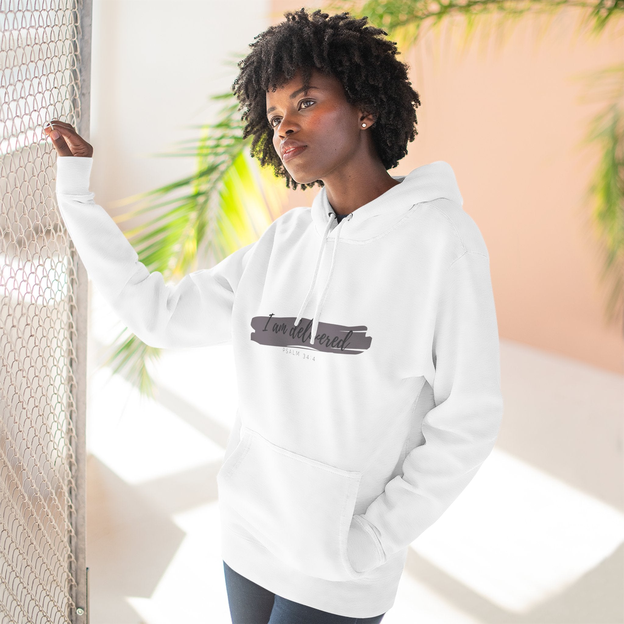 I Am Delivered Christian Hoodie — Psalm 34:4 Faith Hoodie | Inspirational Scripture Pullover | Unisex Christian Apparel