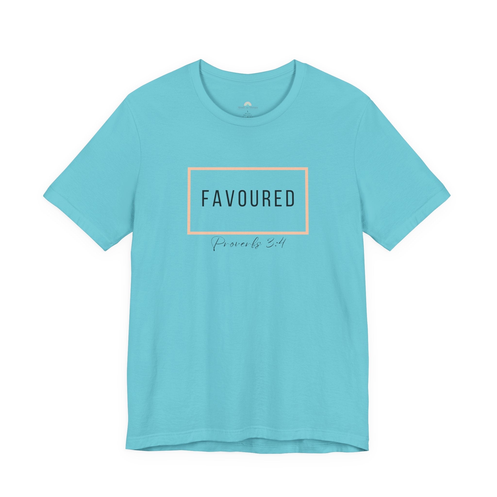 Favoured Christian T-Shirt – Proverbs 3:4 Scripture Tee | Faith-Based Unisex Shirt