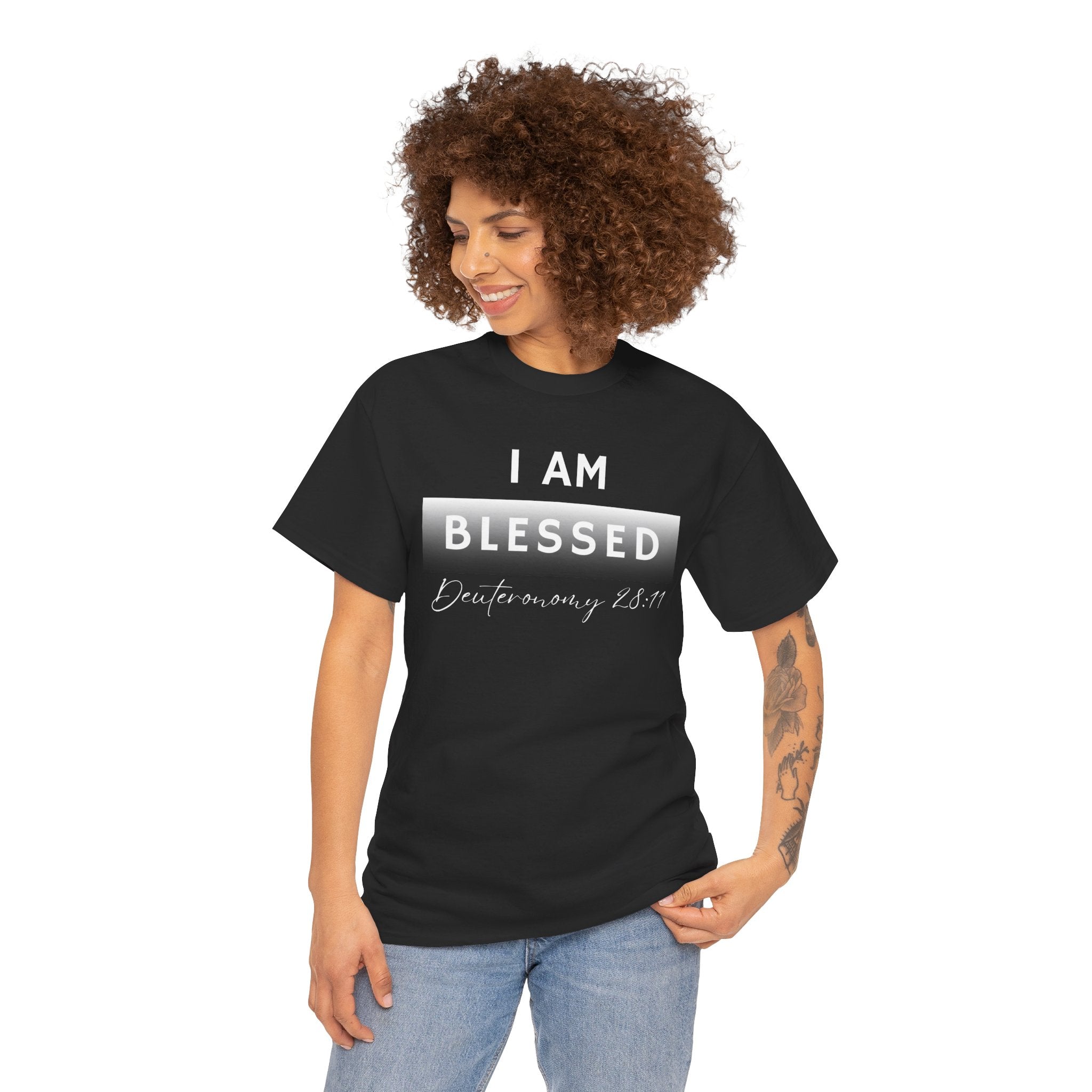 I Am Blessed Christian T-Shirt — Deuteronomy 28:11 Scripture Faith Tee (2)