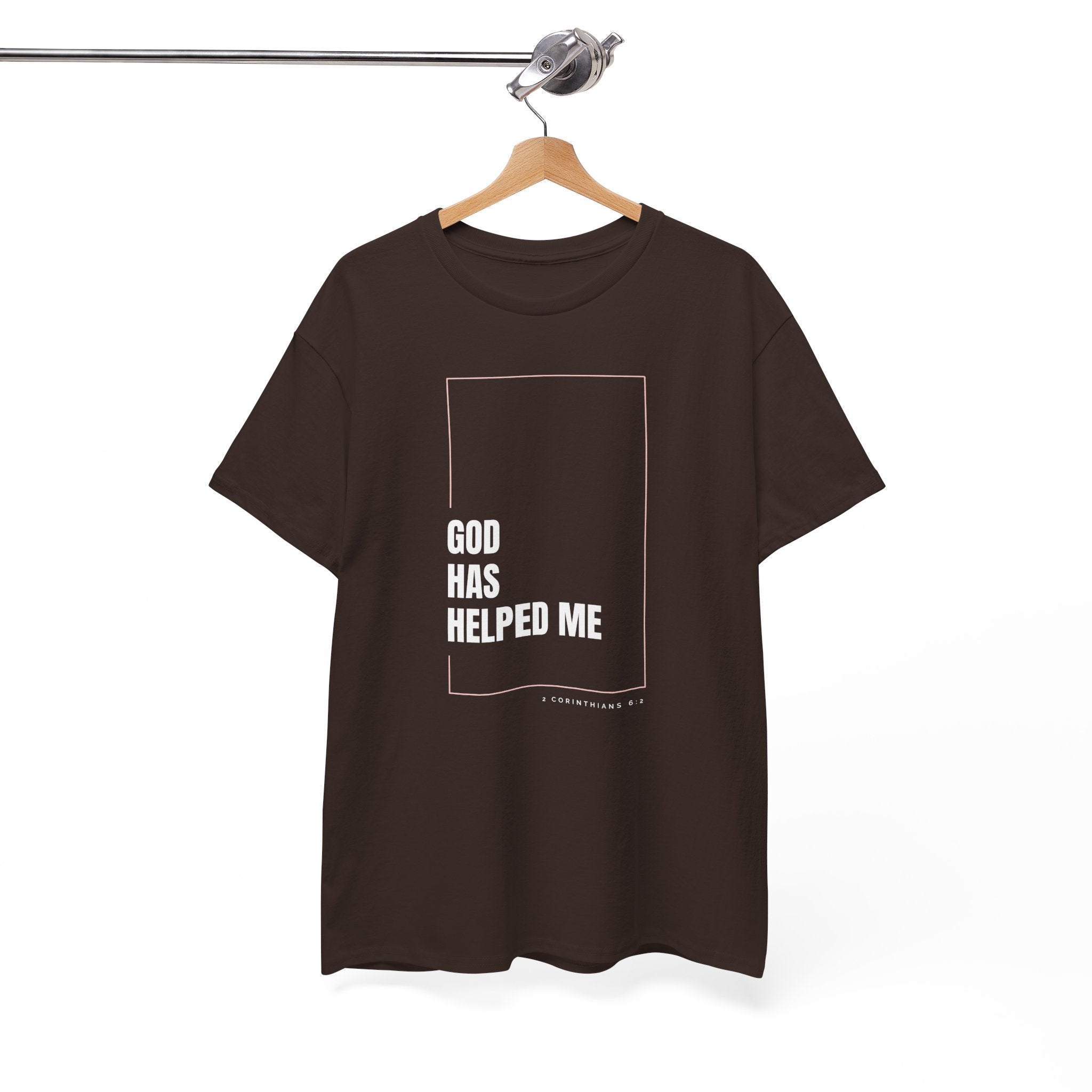 God Has Helped Me Christian T-Shirt – 2 Corinthians 6:2 Faith Tee | Unisex Heavy Cotton Shirt