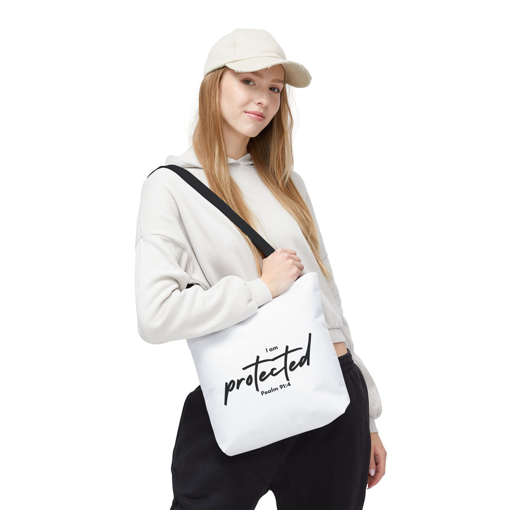 I Am Protected Tote Bag — Psalm 91:4 Christian Scripture Canvas Tote | Faith-Based Carryall