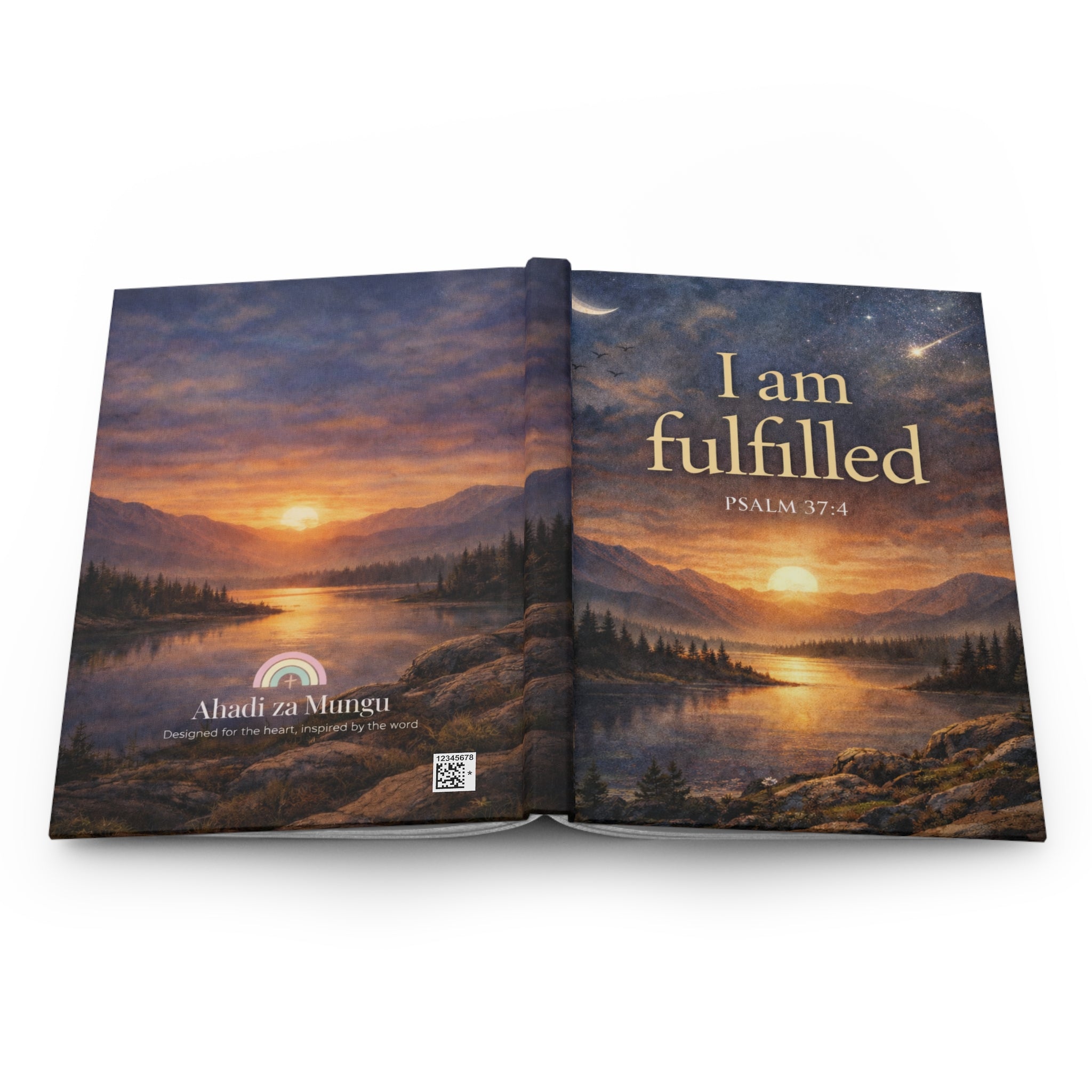 I Am Fulfilled Hardcover Journal — Psalm 37:4 Christian Scripture Notebook | Matte Faith Journal