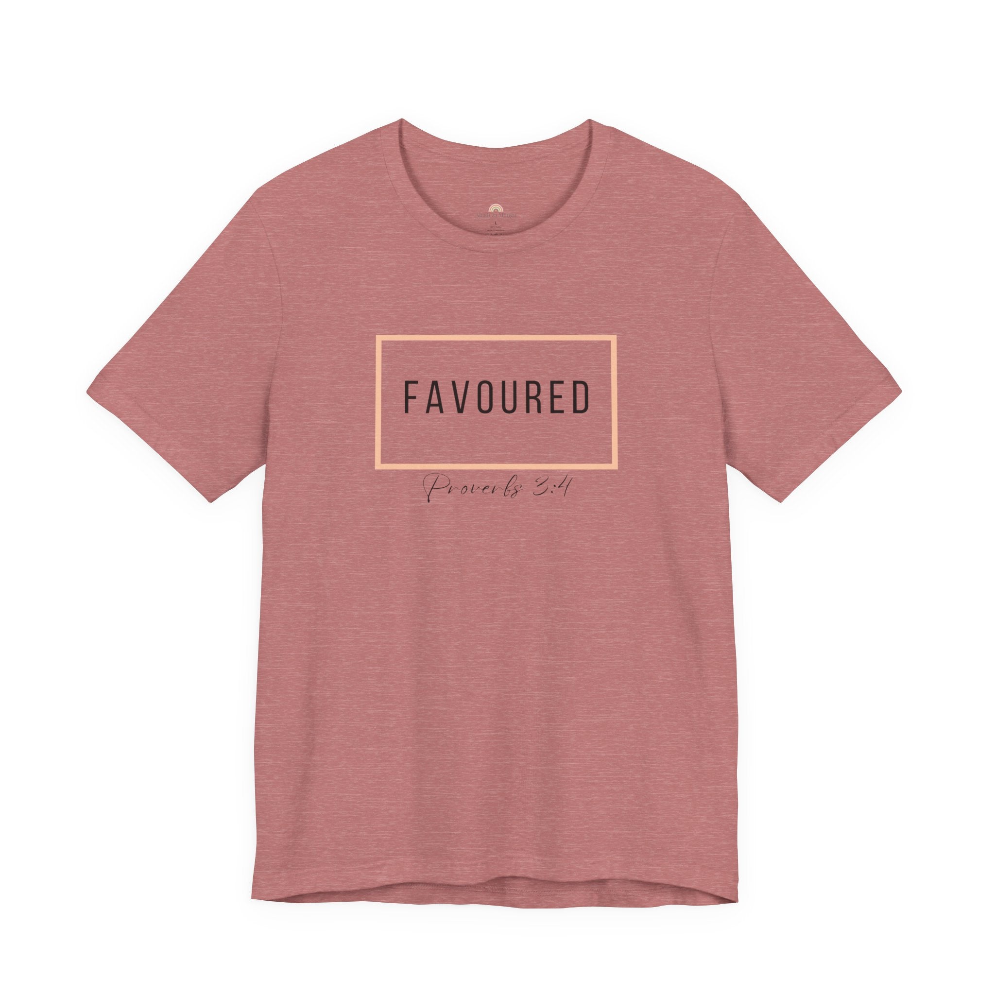 Favoured Christian T-Shirt – Proverbs 3:4 Scripture Tee | Faith-Based Unisex Shirt