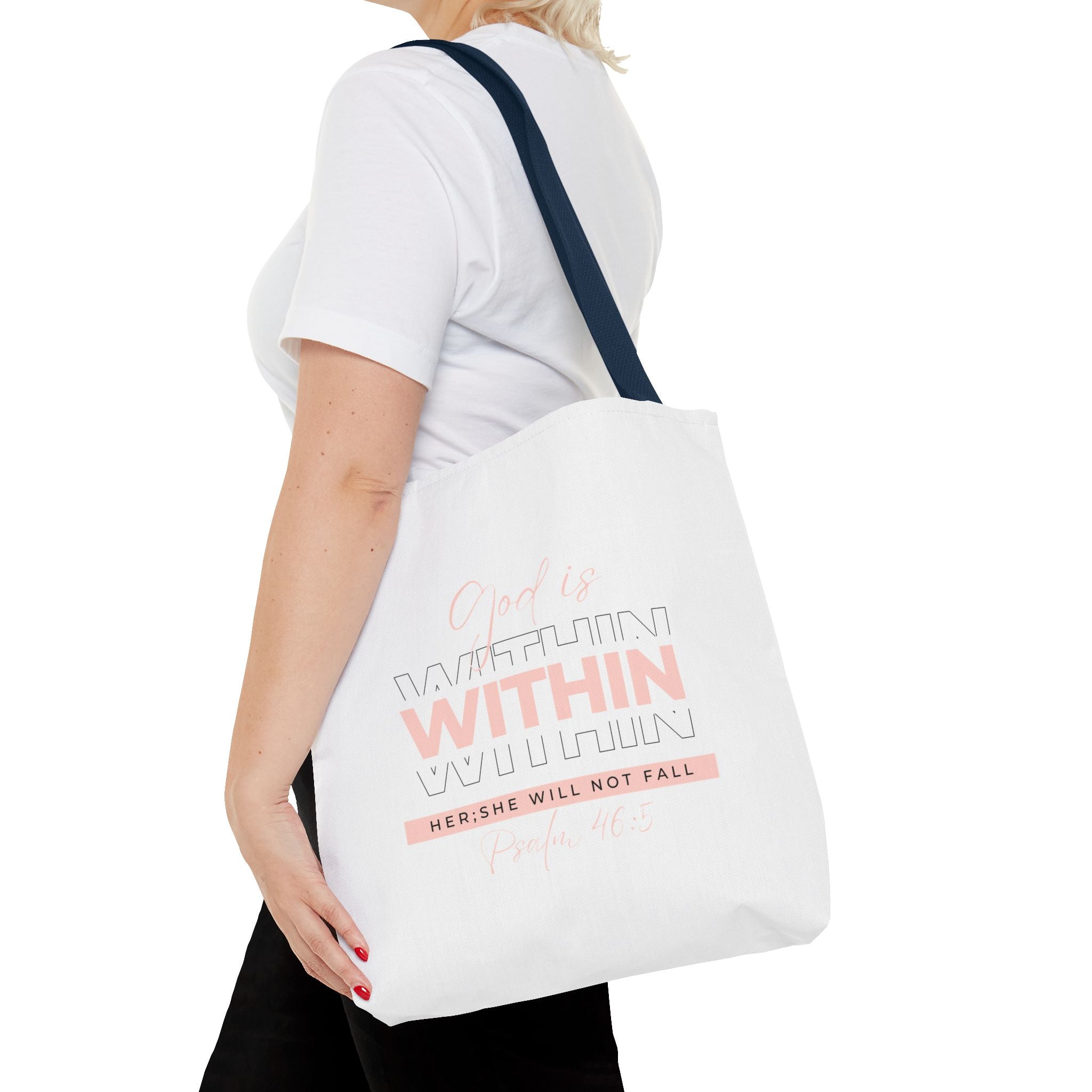 God Is Within Her Tote Bag – Psalm 46:5 Christian Scripture Tote for Women
