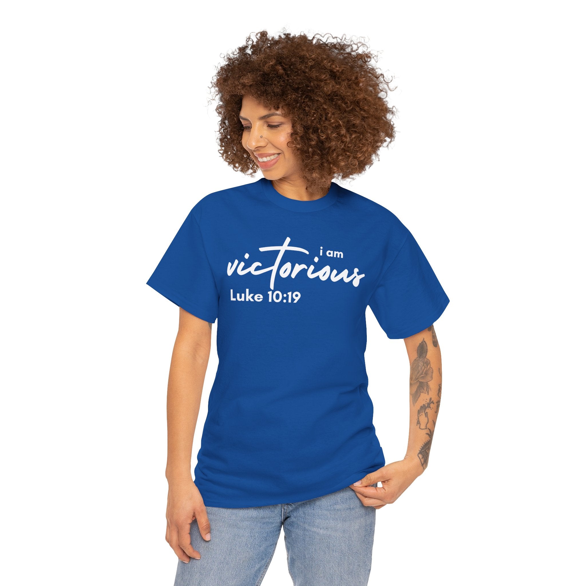 I Am Victorious Christian T-Shirt – Luke 10:19 Scripture Tee | Faith-Based Apparel