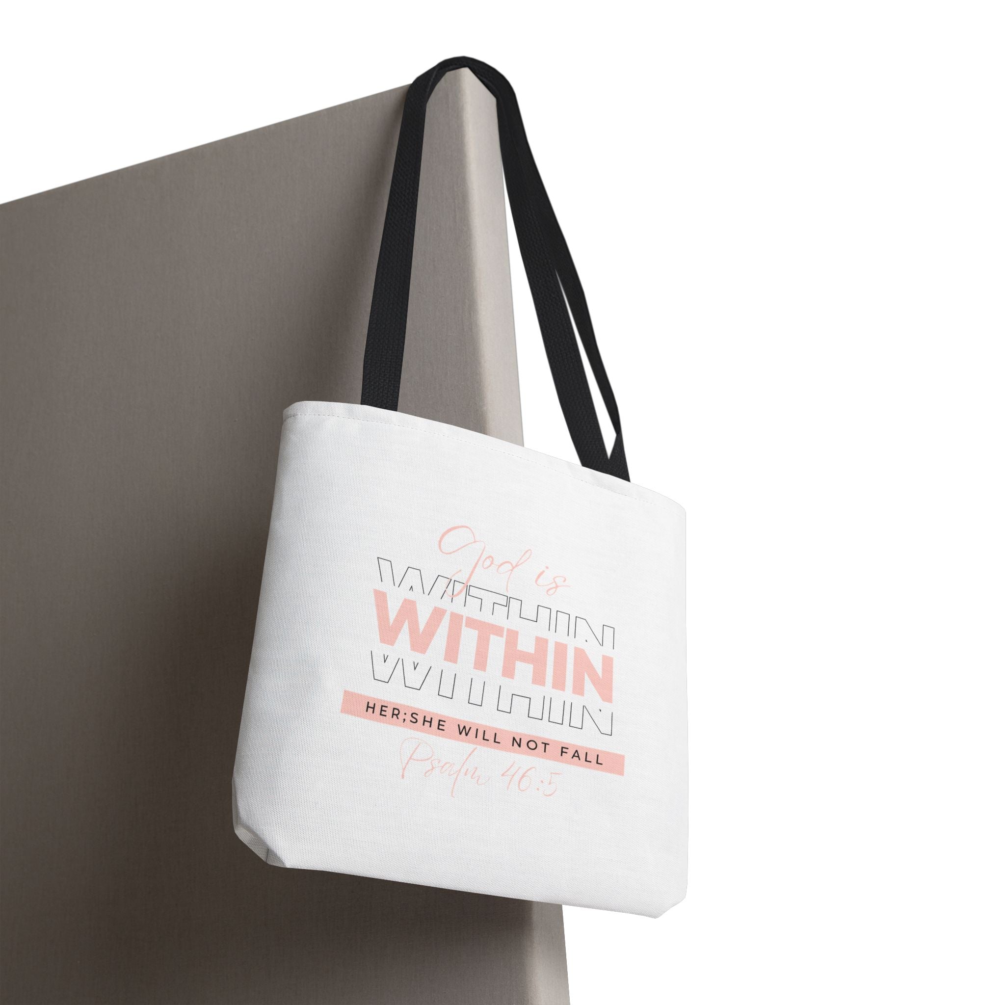 God Is Within Her Tote Bag – Psalm 46:5 Christian Scripture Tote for Women