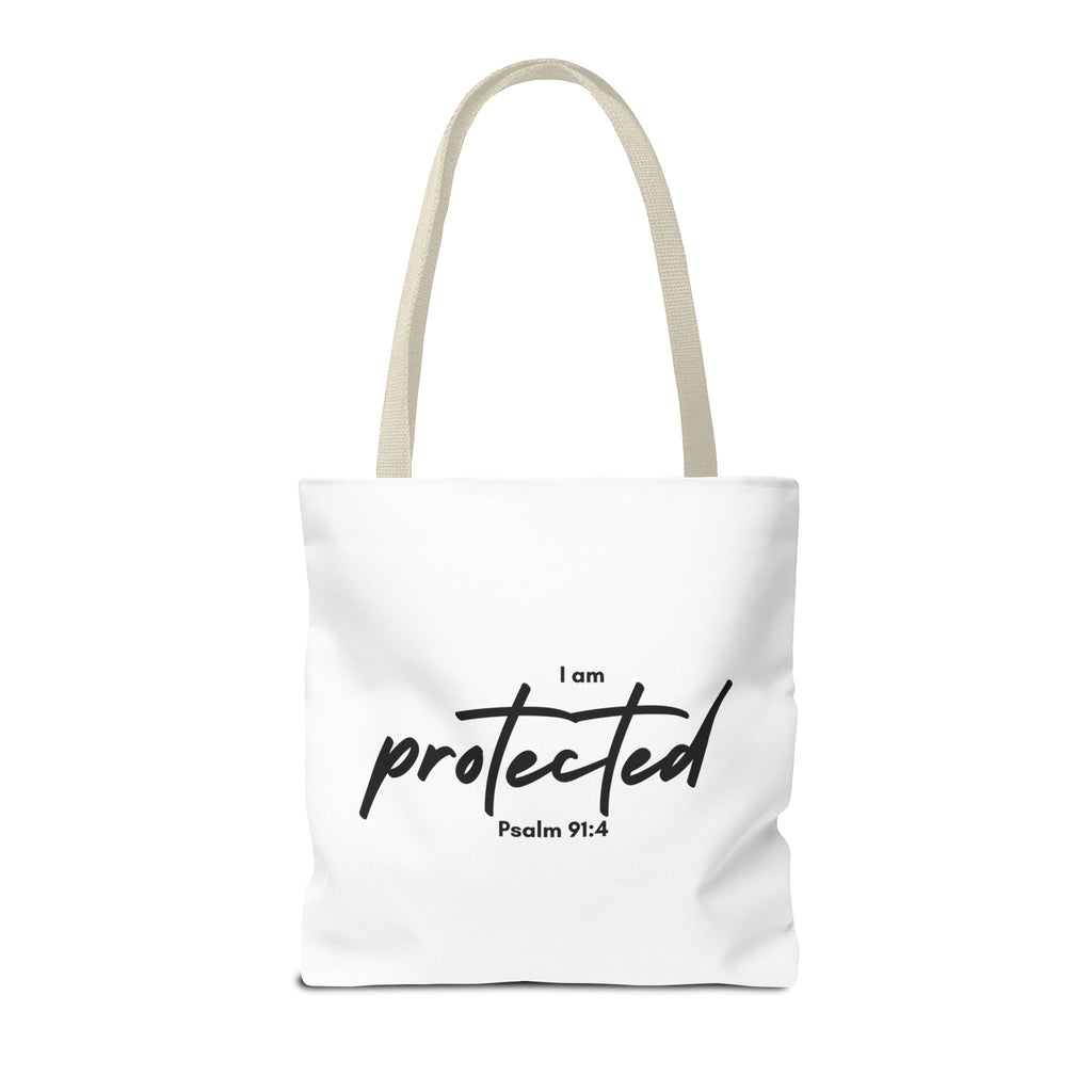 I Am Protected Tote Bag — Psalm 91:4 Christian Scripture Canvas Tote | Faith-Based Carryall