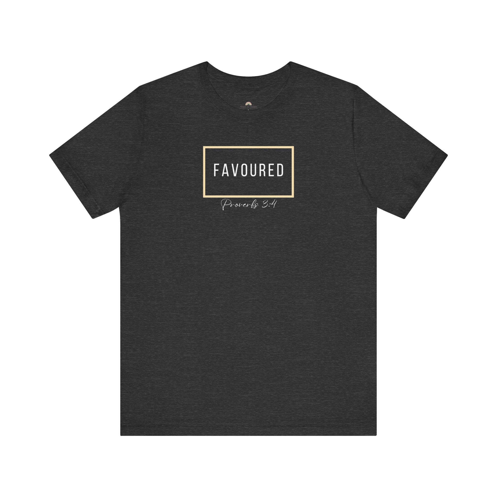 Favoured Christian T-Shirt – Proverbs 3:4 Scripture Tee | Faith-Based Unisex Shirt