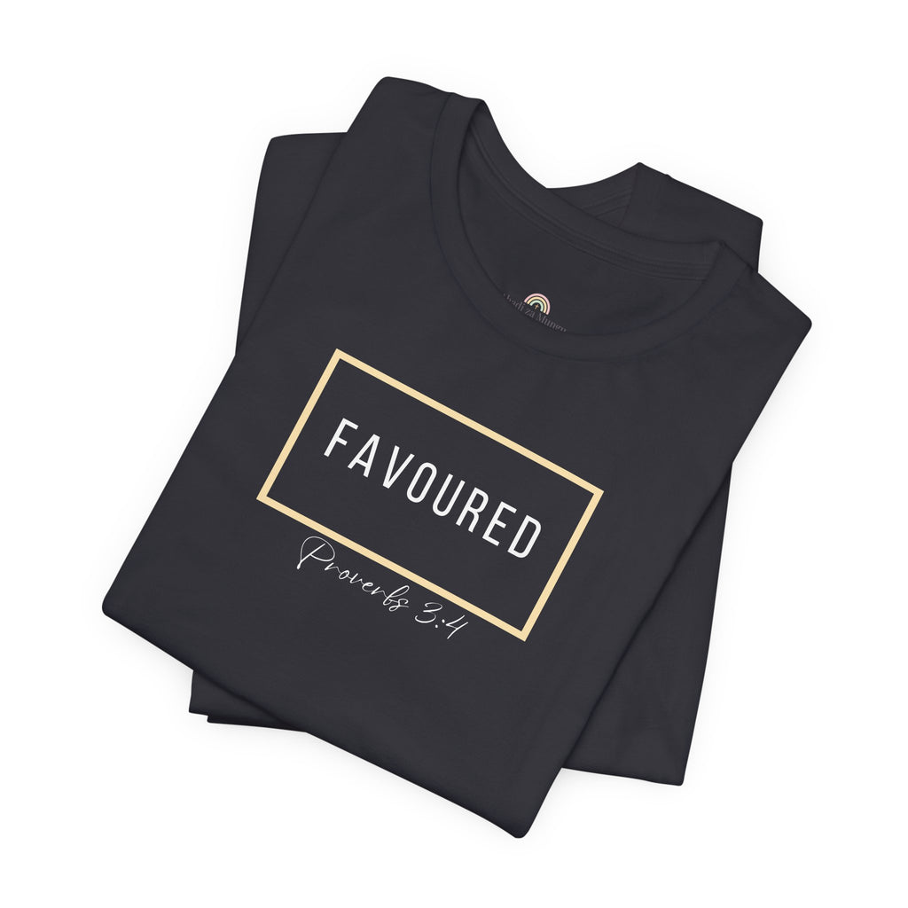 Favoured Christian T-Shirt – Proverbs 3:4 Scripture Tee | Faith-Based Unisex Shirt