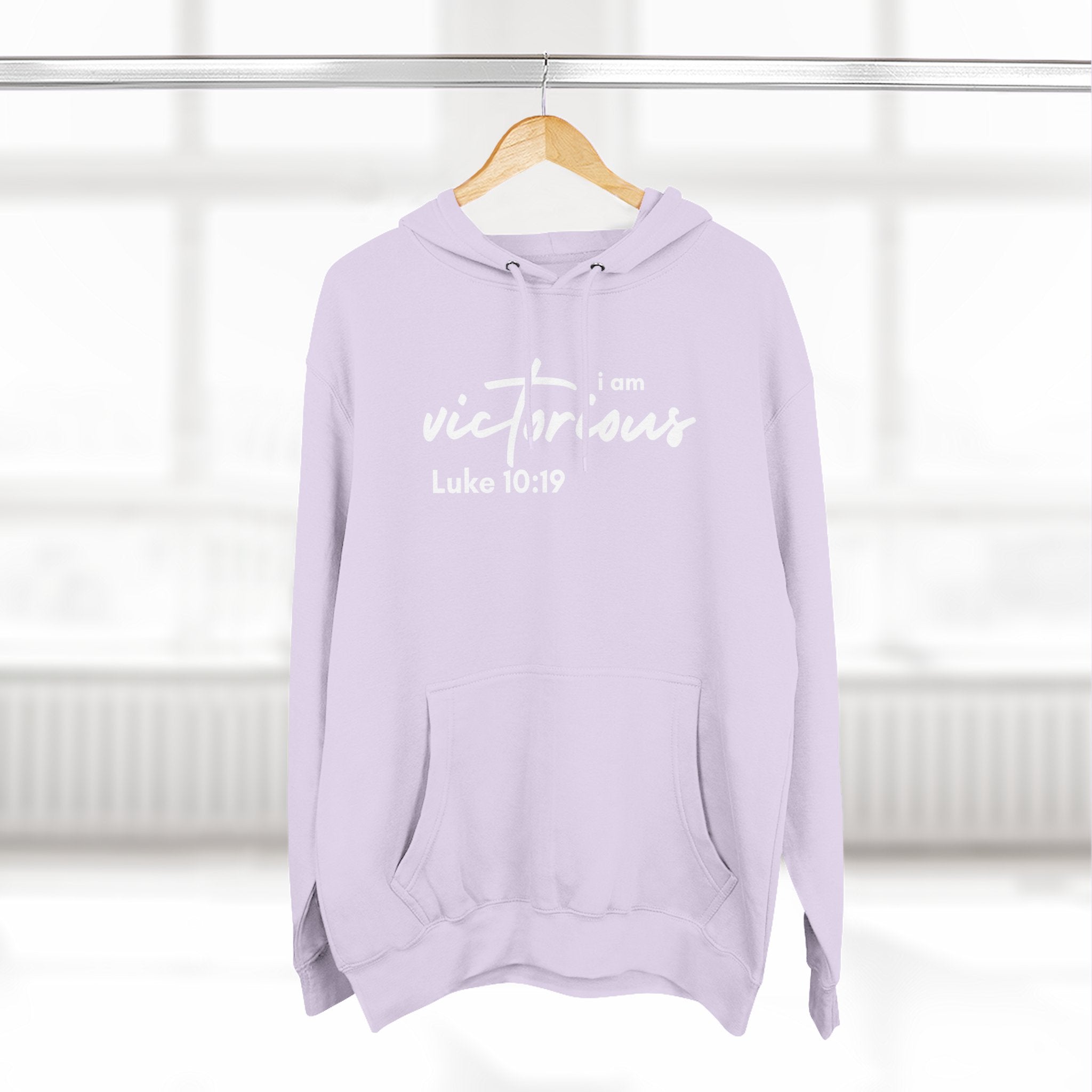 I Am Victorious Hoodie — Luke 10:19 Christian Scripture Fleece Pullover