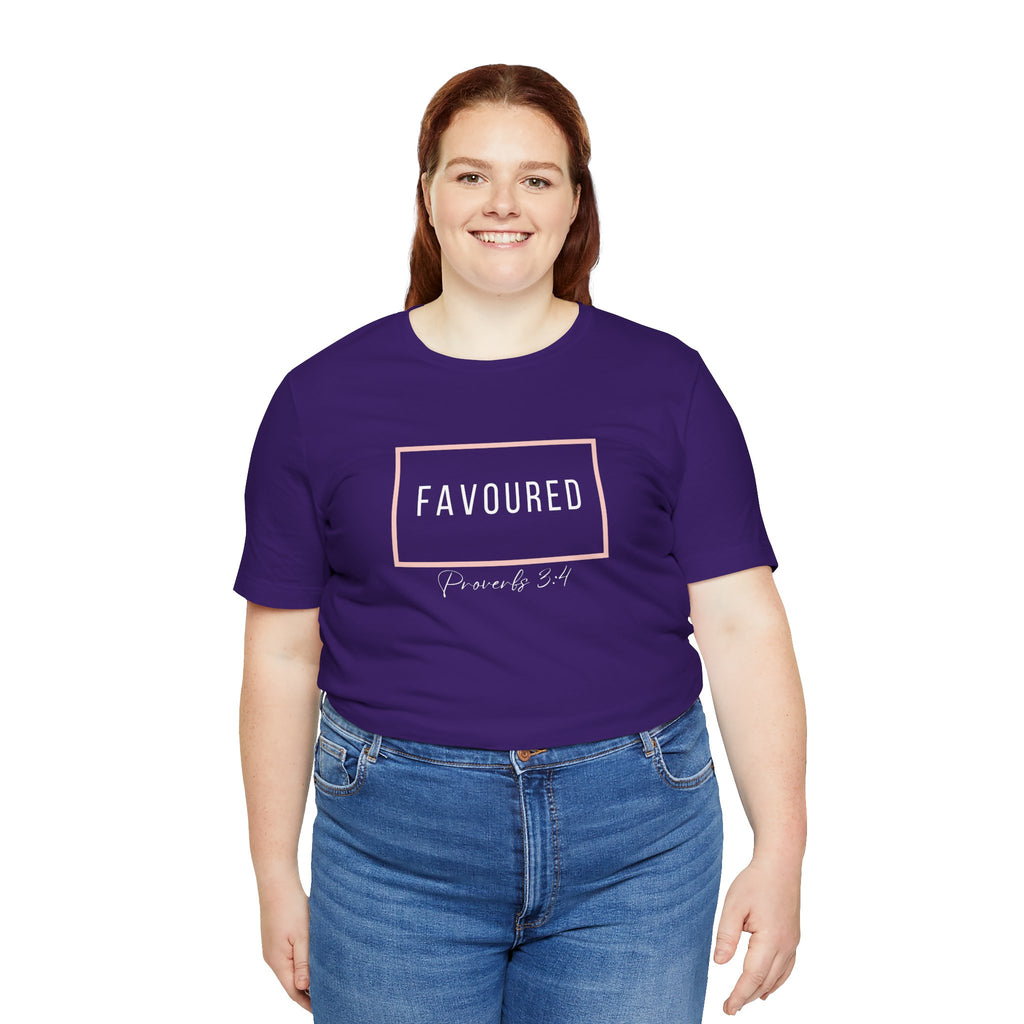 Favoured Christian T-Shirt – Proverbs 3:4 Scripture Tee | Faith-Based Unisex Shirt