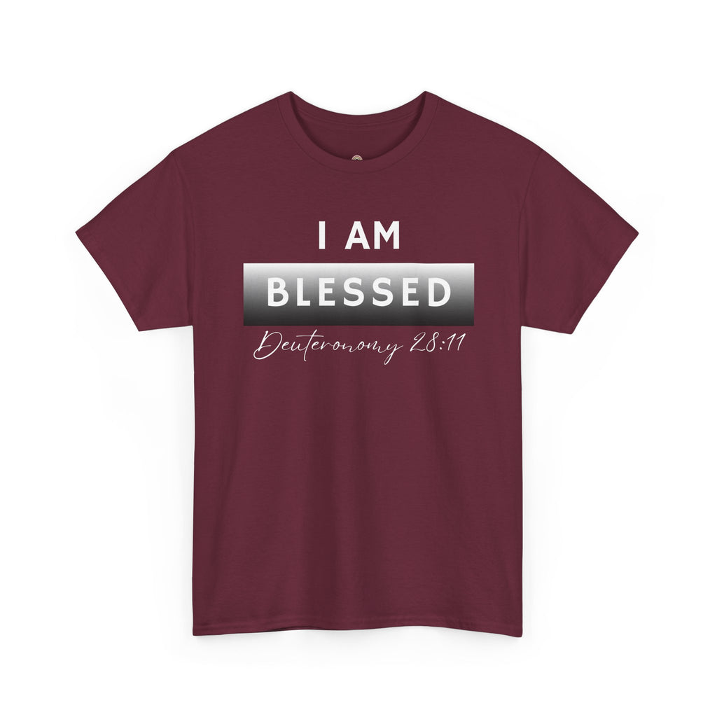 I Am Blessed Christian T-Shirt — Deuteronomy 28:11 Scripture Faith Tee (2)