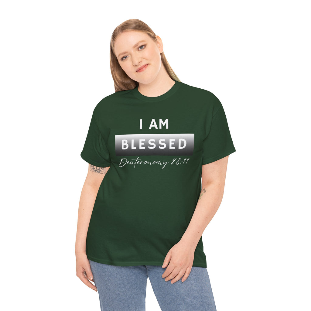 I Am Blessed Christian T-Shirt — Deuteronomy 28:11 Scripture Faith Tee (2)