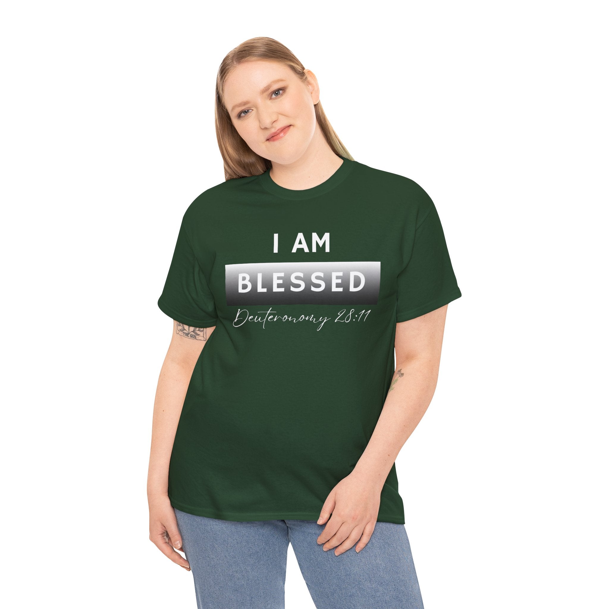 I Am Blessed Christian T-Shirt — Deuteronomy 28:11 Scripture Faith Tee (2)