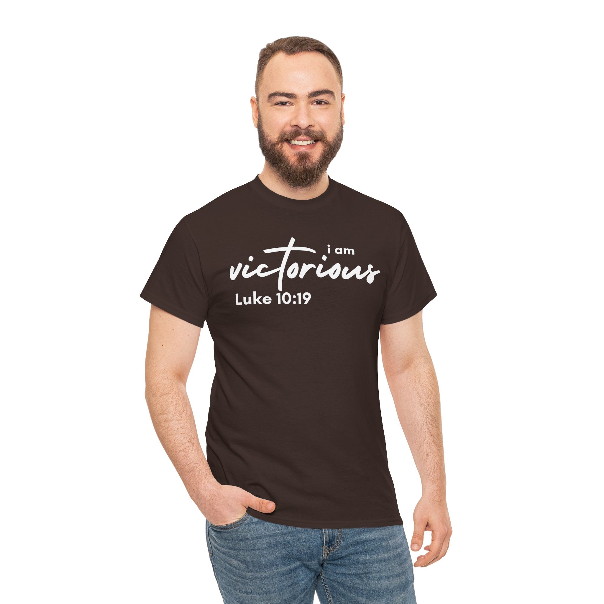 I Am Victorious Christian T-Shirt – Luke 10:19 Scripture Tee | Faith-Based Apparel