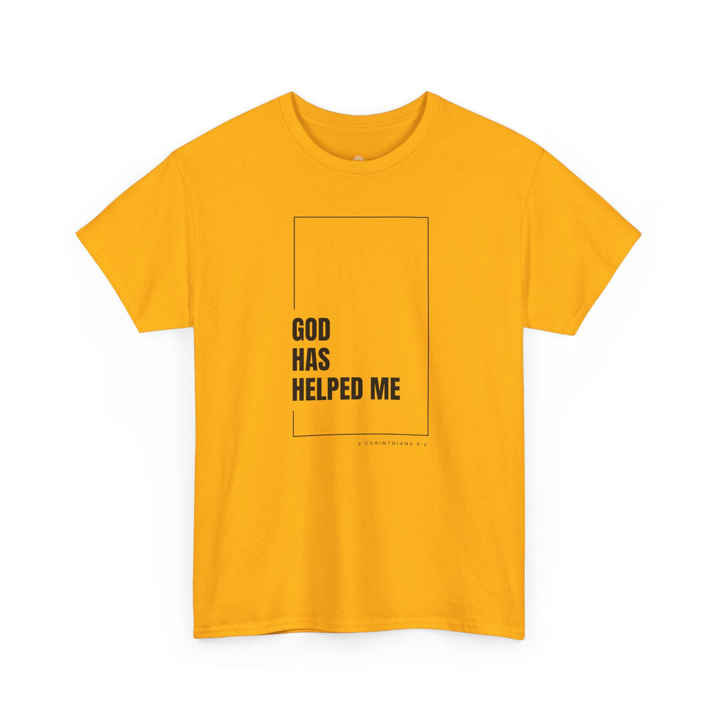 God Has Helped Me Christian T-Shirt – 2 Corinthians 6:2 Faith Tee | Unisex Heavy Cotton Shirt